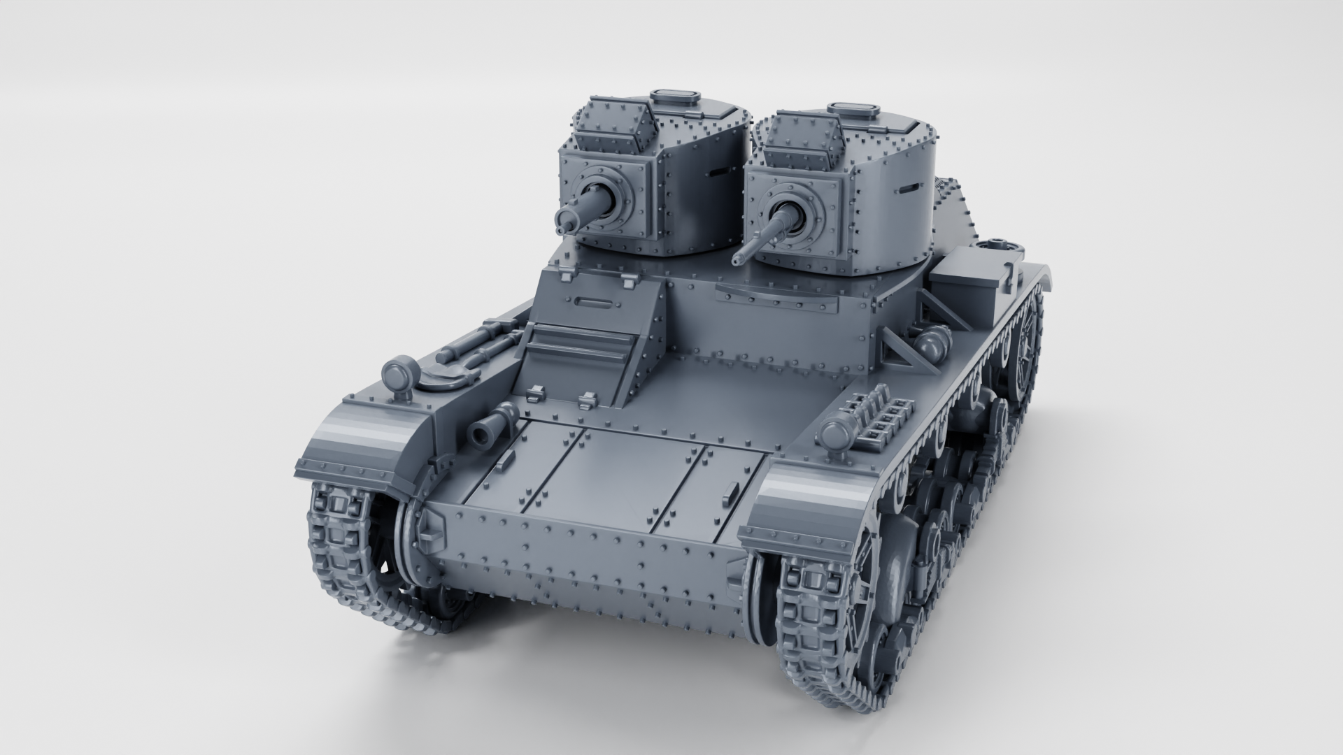 Light Tank 7TP dw (twin turret) - Polish Army - 28mm Scale - wargame3d