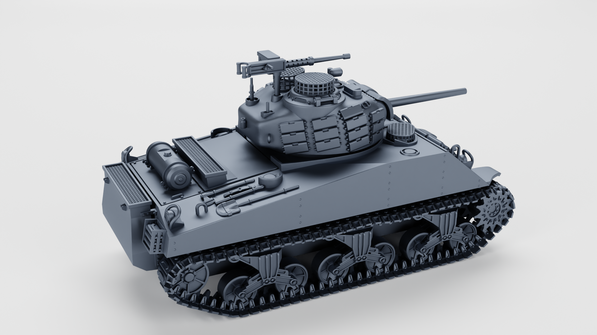 Sherman M4A3(75)W “Beelzebub” - US Army - 28mm Scale - Tank - Miniature - wargame3d