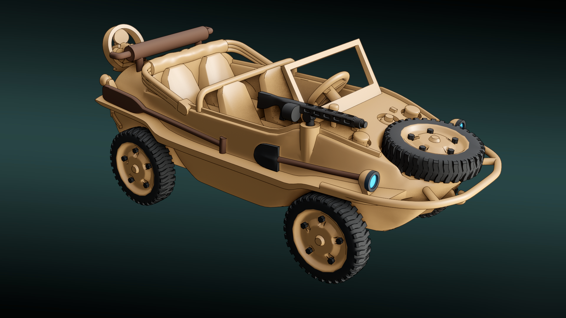 VW Schwimmwagen - German Army - wargame3d- 28mm Scale