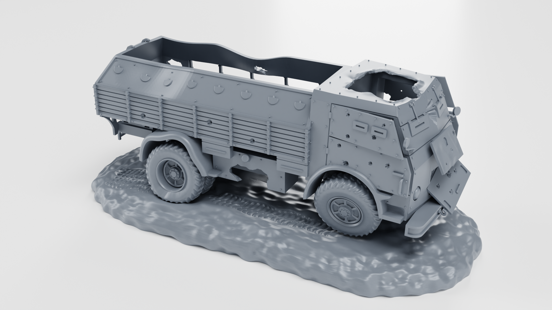 Destroyed - FIAT 665NM Protetto - Italian Army - 28mm Scale - wargame3d