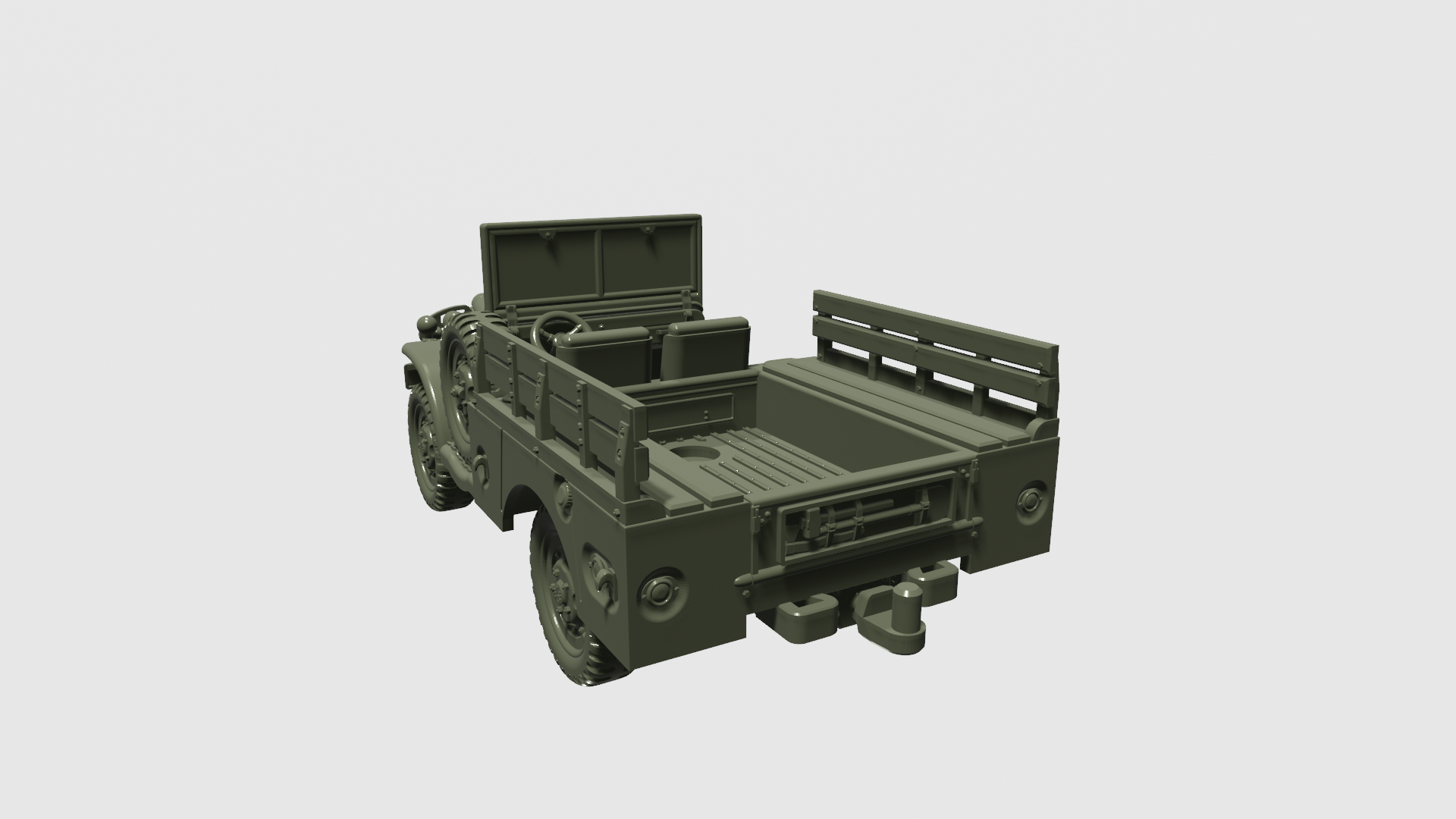 Dodge WC51-52 with winch+gun+mortar - US Army - wargame3d - 28mm Scale
