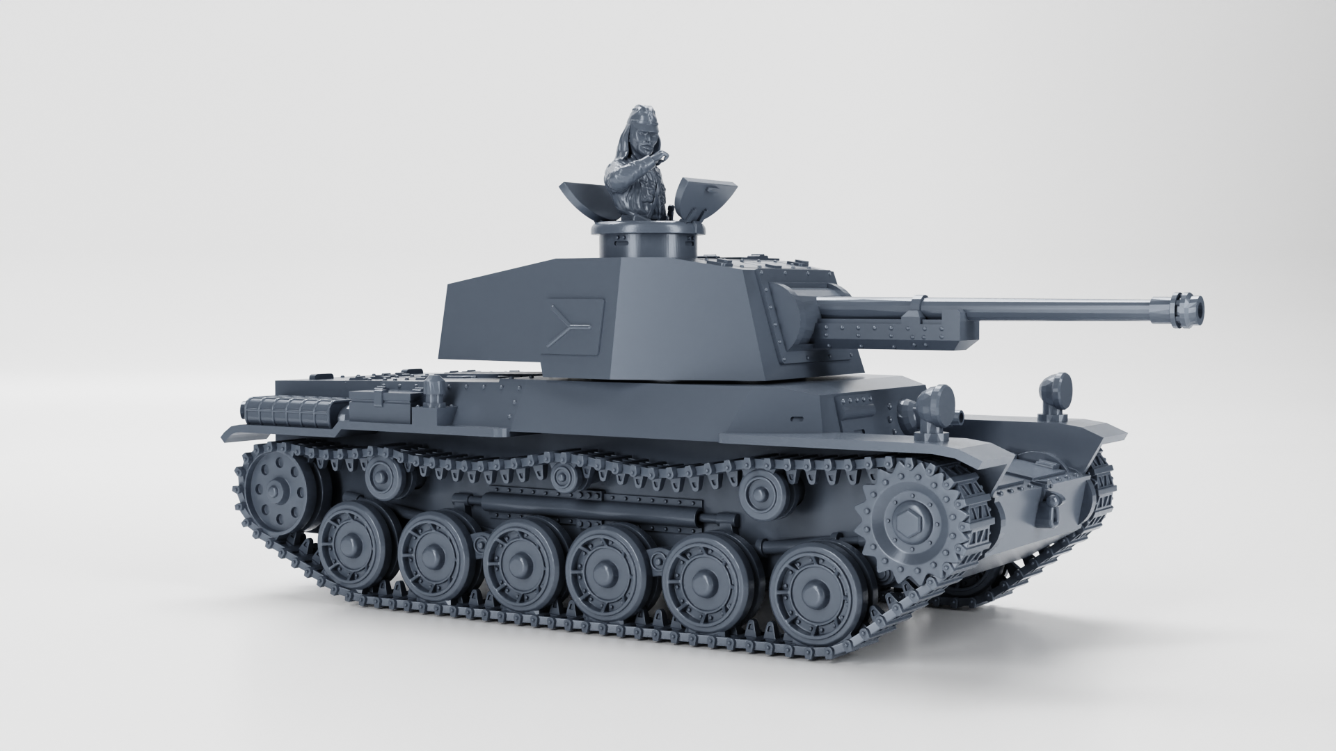 Type 3 Medium Tank Chi-Nu - Japanese Army - 28mm Scale - wargame3d