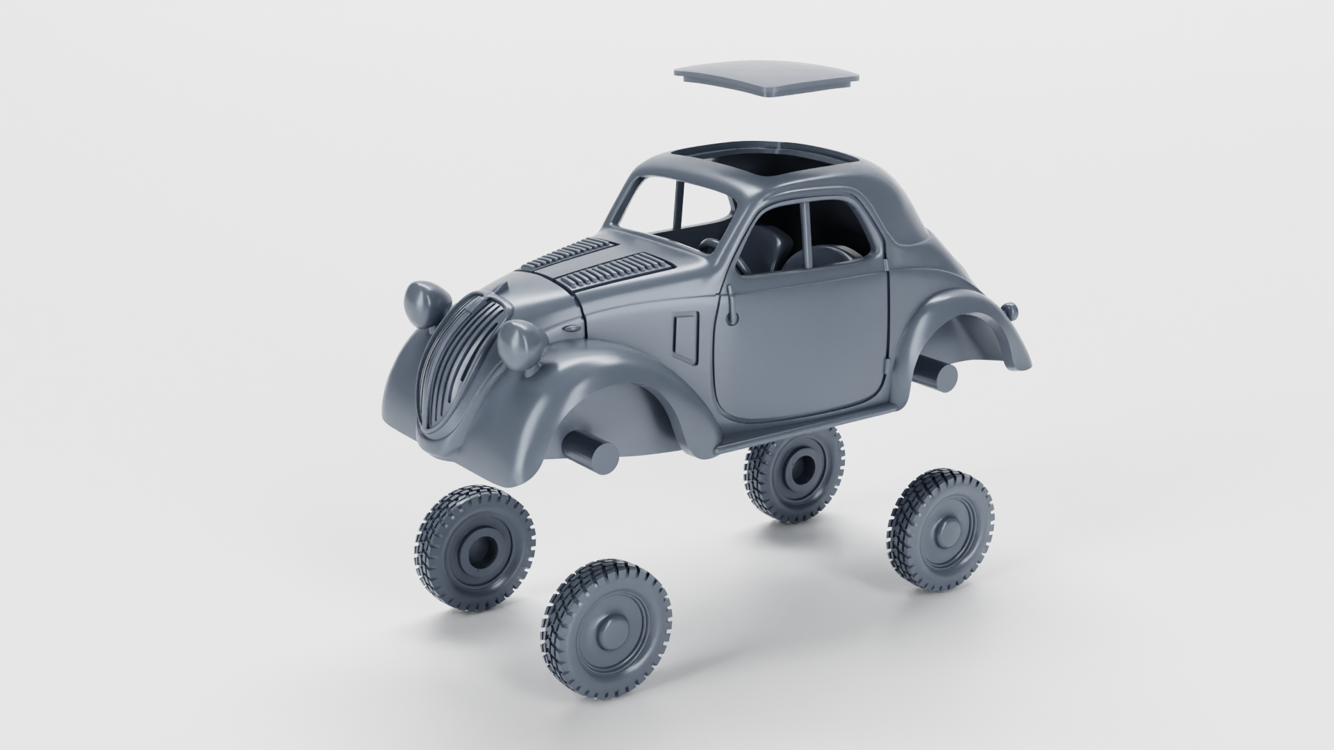 Fiat 500 Topolino (Italy) - Italian Army - 28mm Scale - wargame3d