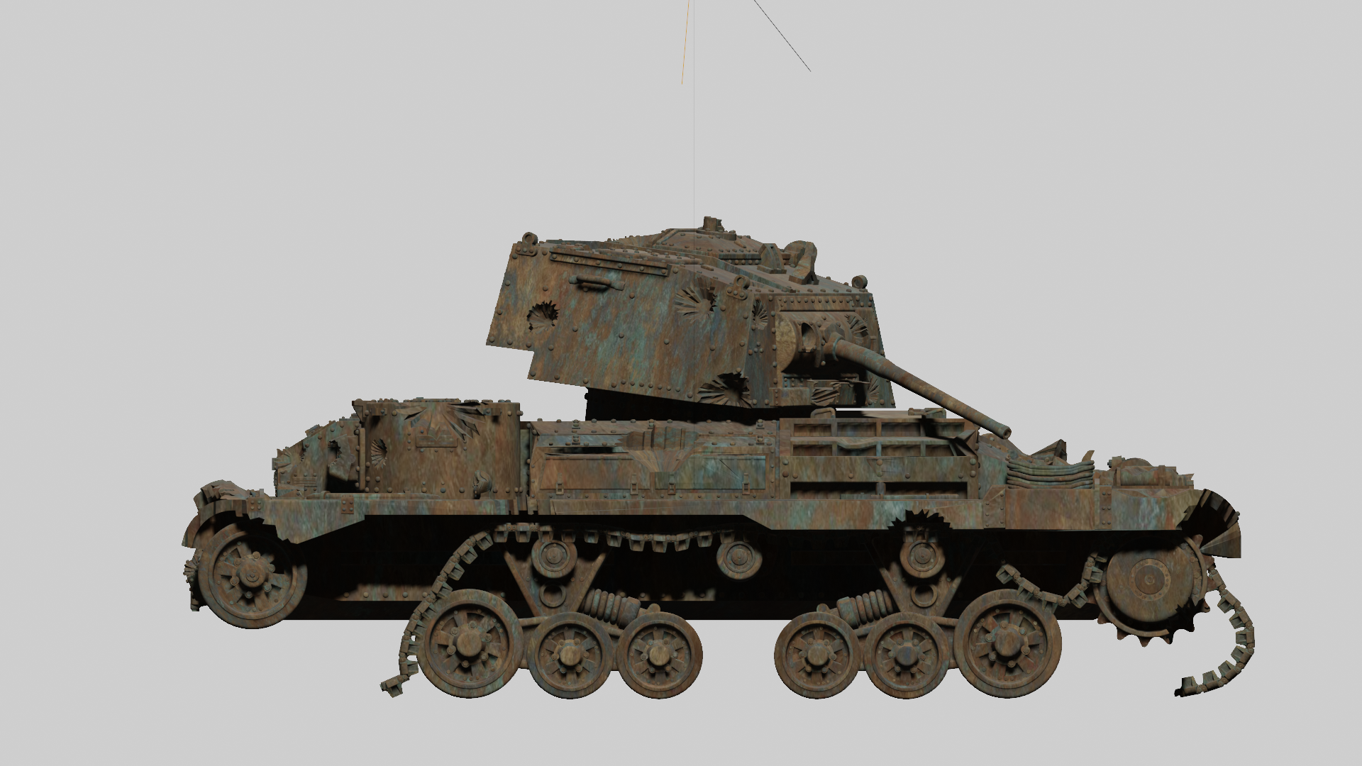 Destroyed Cruiser tank A9 - UK Army - 28mm Scale - wargame3d