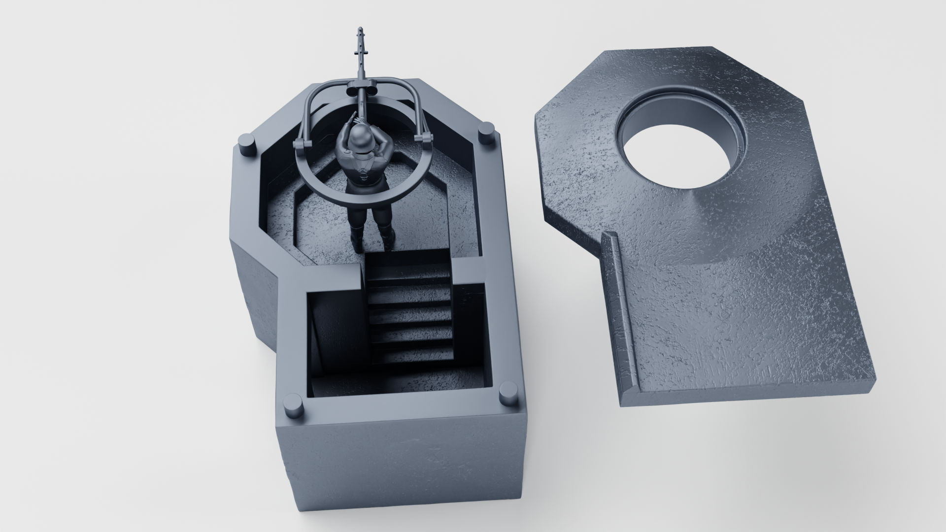 Bunker Tobruk Regelbau 58c (Germany) - 17 Buildings, Bunkers, Vehicles, and Aircraft of Juno Beach - German Scenery - 28mm Scale - wargame3d