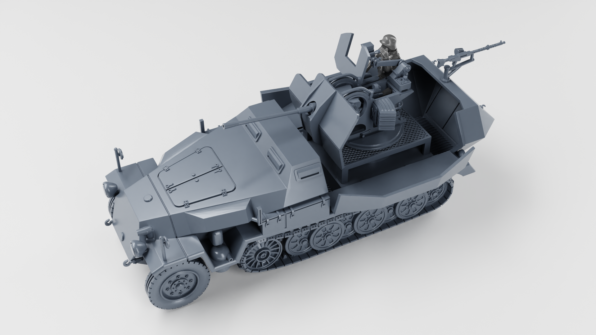 Sd.Kfz.251.17 Ausf.C with 2cm Flak 38 - German Army - 28mm Scale - wargame3d