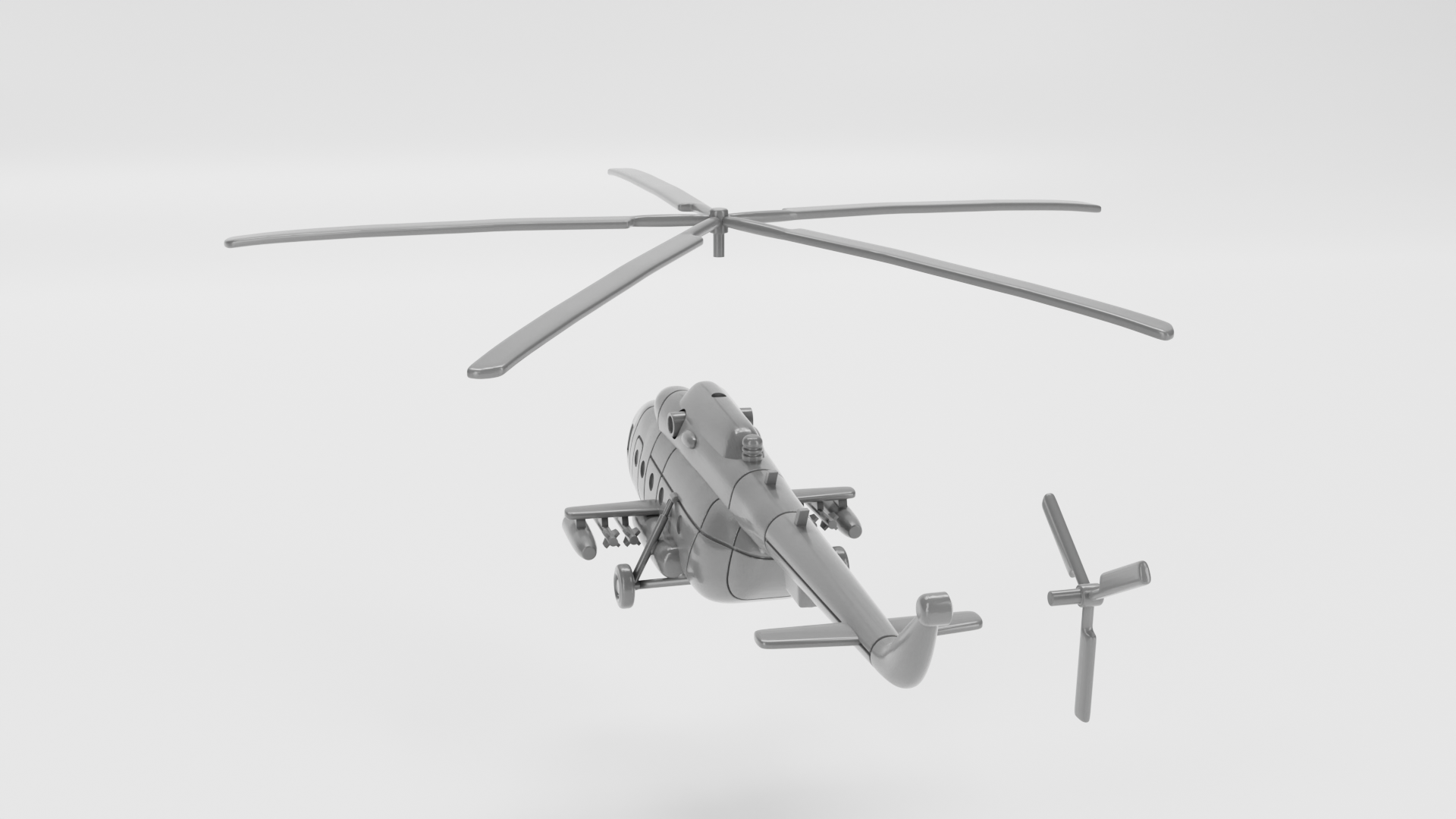 Mil MI-8 (Hip) - Vietnam War Aircraft - 1/200 Scale - wargame3d