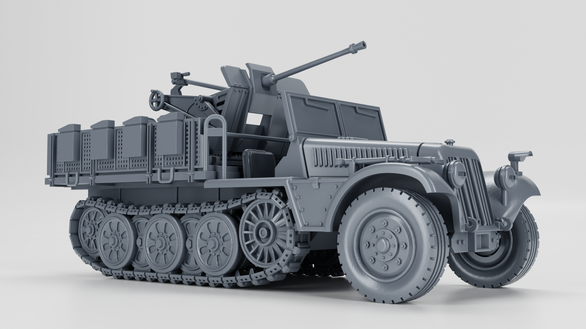 Sd.Kfz.10-4 - 2cm Flak 30 - German Army - 28mm Scale - wargame3d