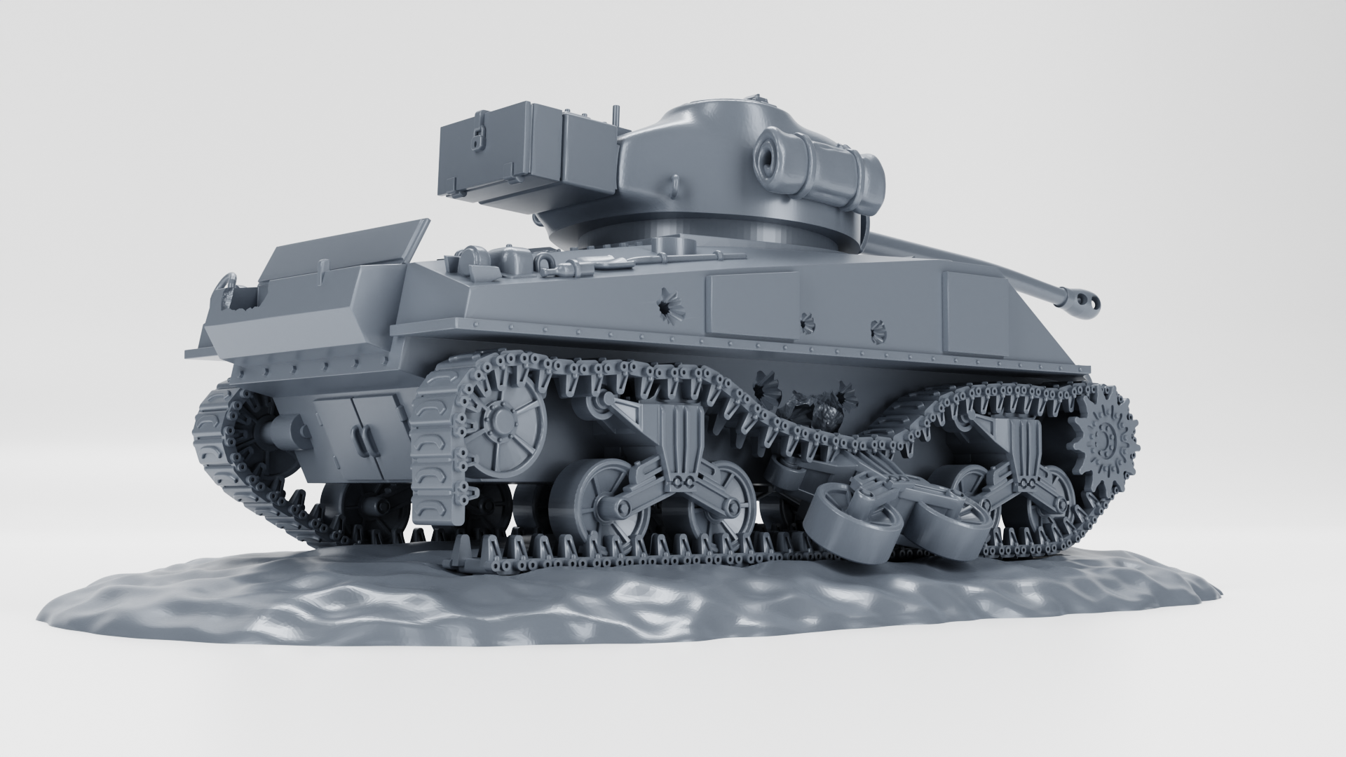 Destroyed Sherman Firefly VC - UK Army - 28mm Scale - wargame3d