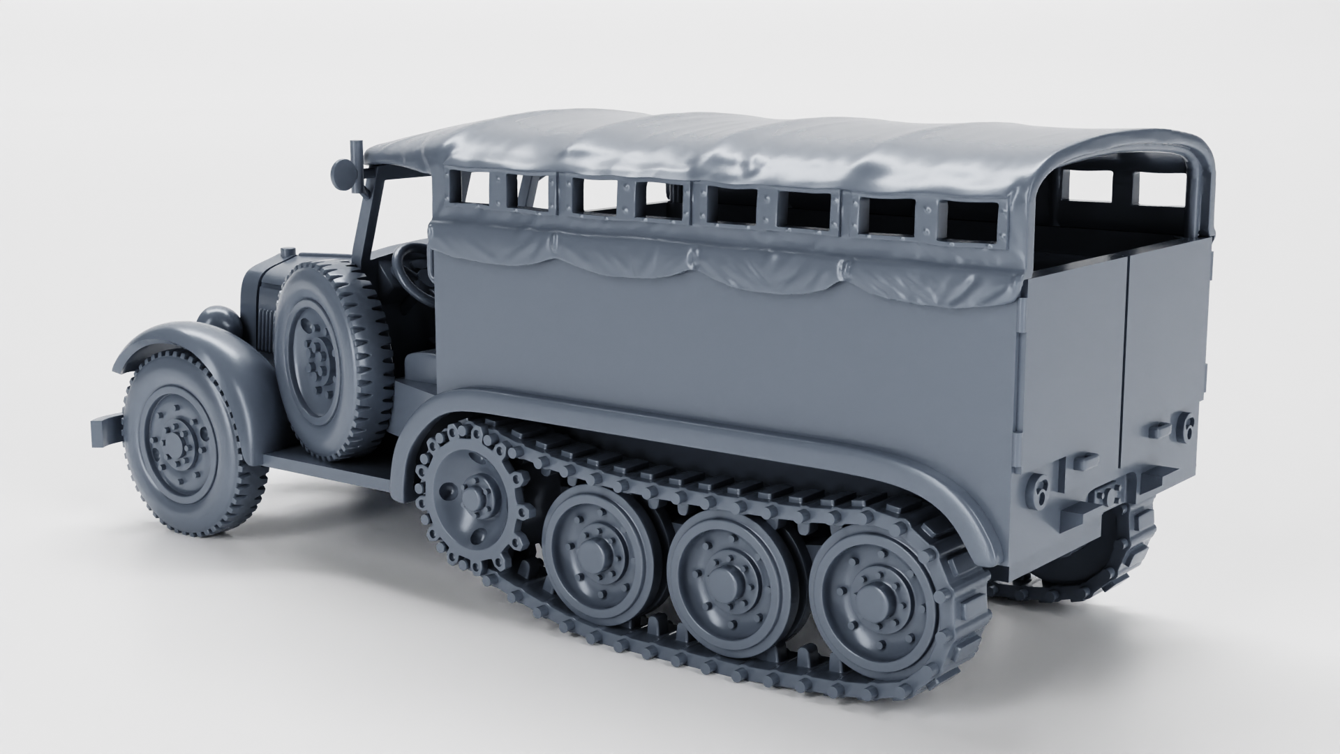 Half-Track Supply Truck - wz.39 PZInż 222 - Polish Army - 28mm Scale - wargame3d