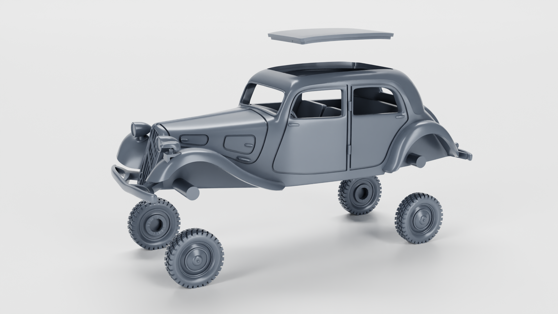 Citroen Traction Avant CV11 (France) - French Army - 28mm Scale - wargame3d