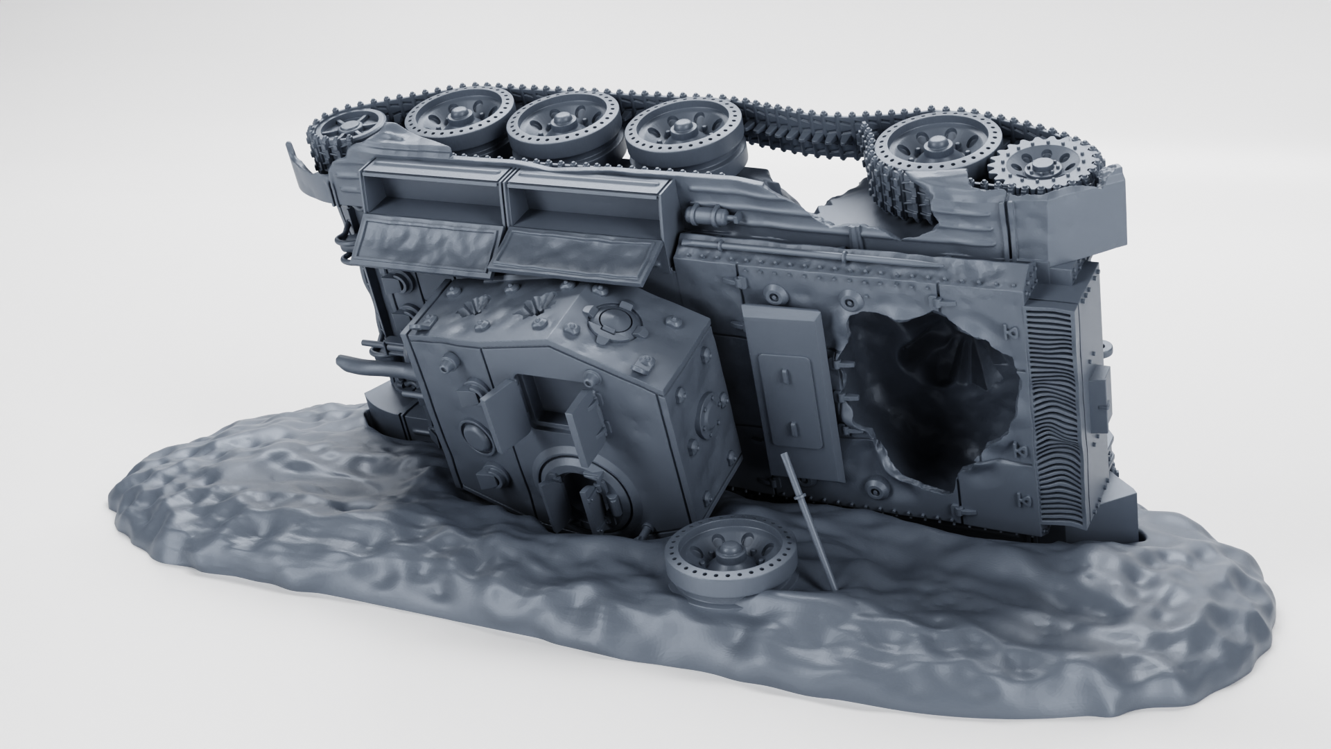 Destroyed - A27M Cromwell IV (UK) - 28 mm Scale - wargame3d