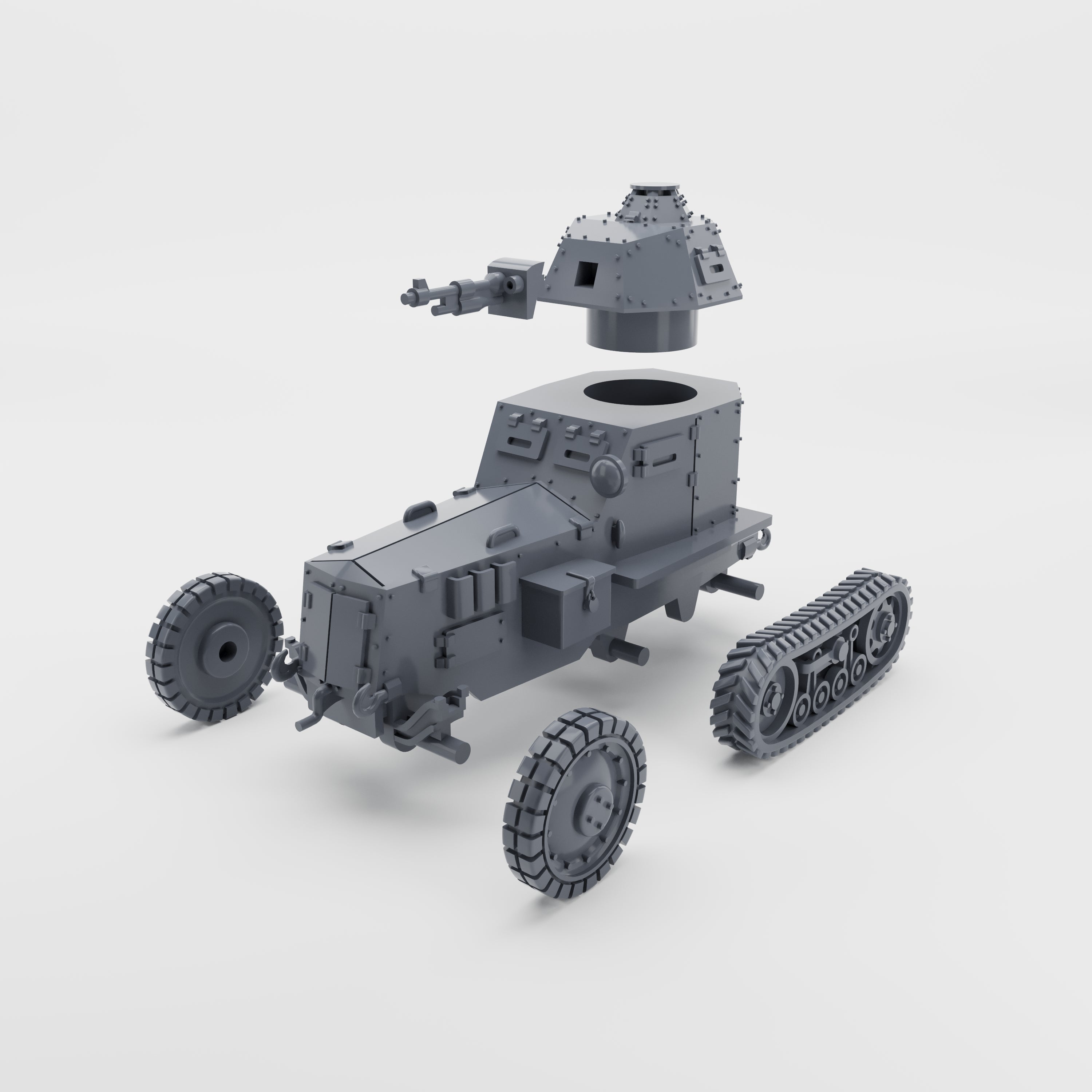 Half-track Wz.28 - Armored car model 28 - Polish Army - 28mm Scale - wargame3d