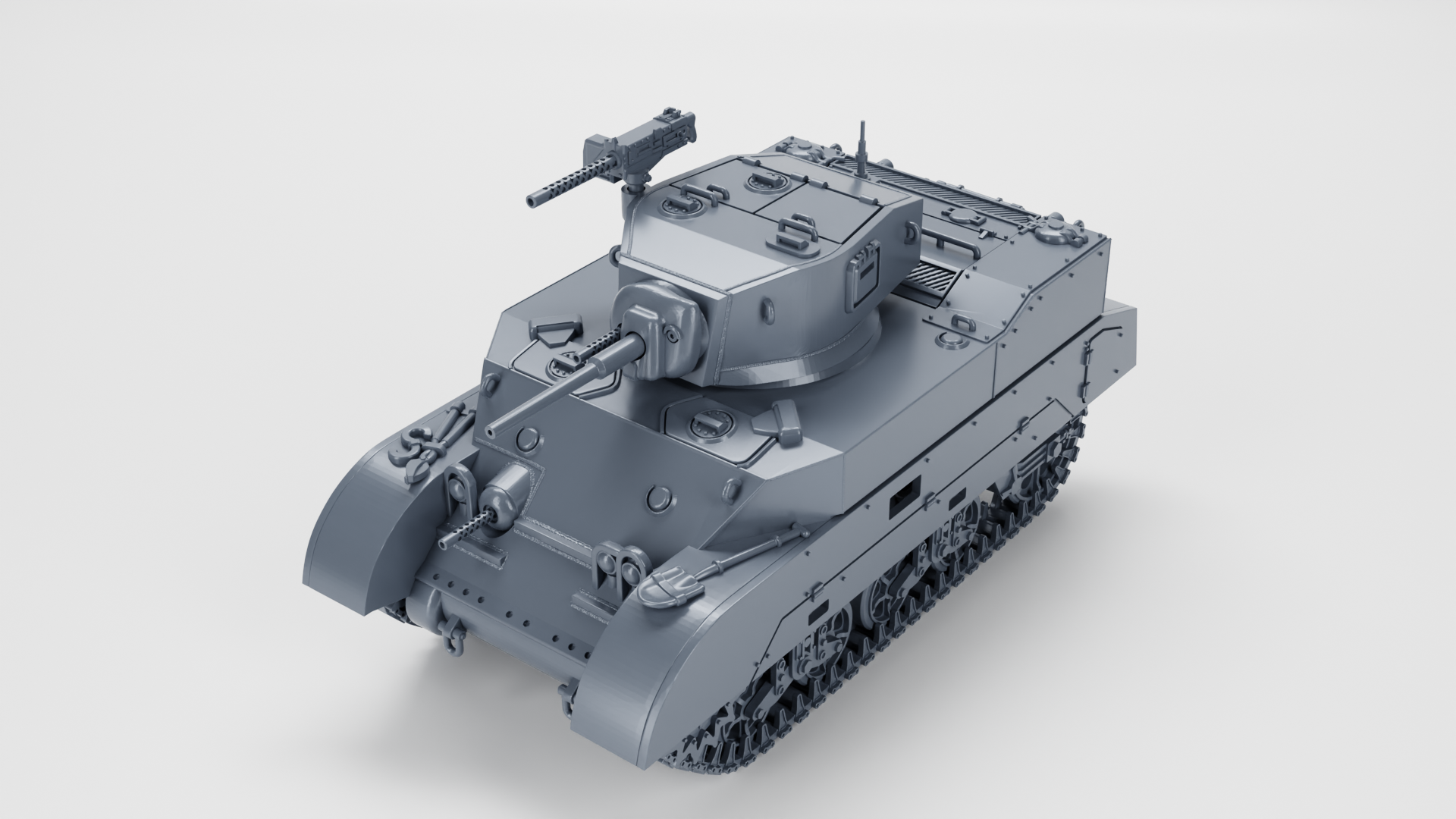 Light Tank Stuart M5А1 - US Army - 28mm Scale - Tank - Miniature - wargame3d