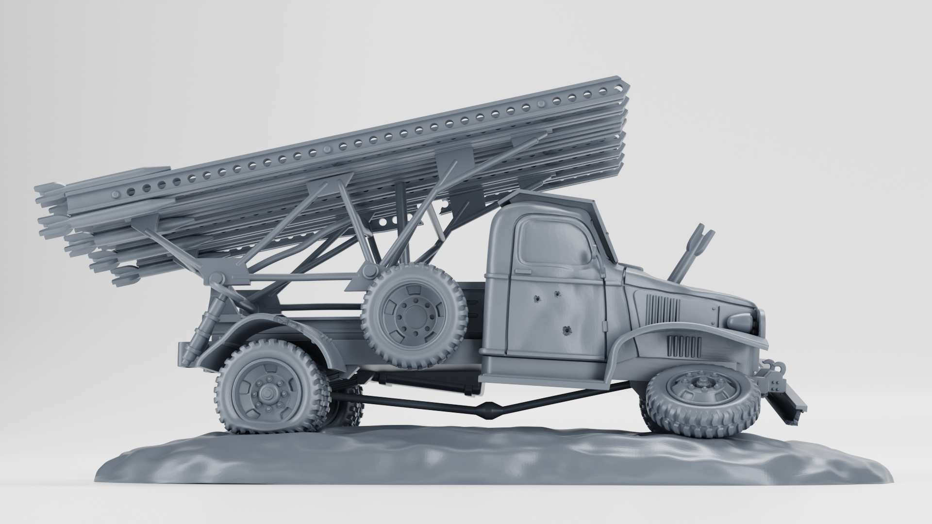 Destroyed BM-13-16 - 28mm Scale - wargame3d