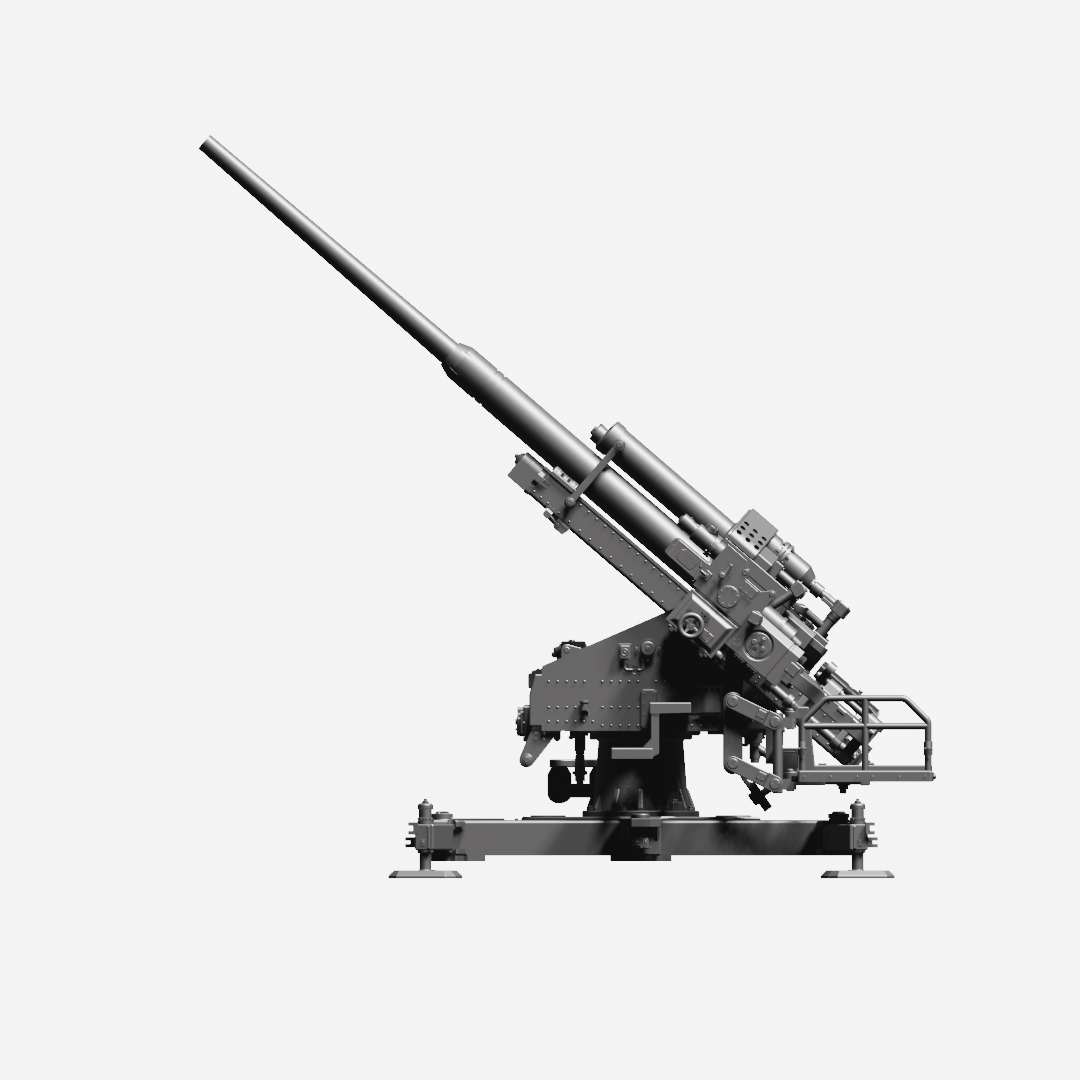 AA gun 12.8cm FlaK 40 - WWII - German Army - wargame3d- 28mm Scale