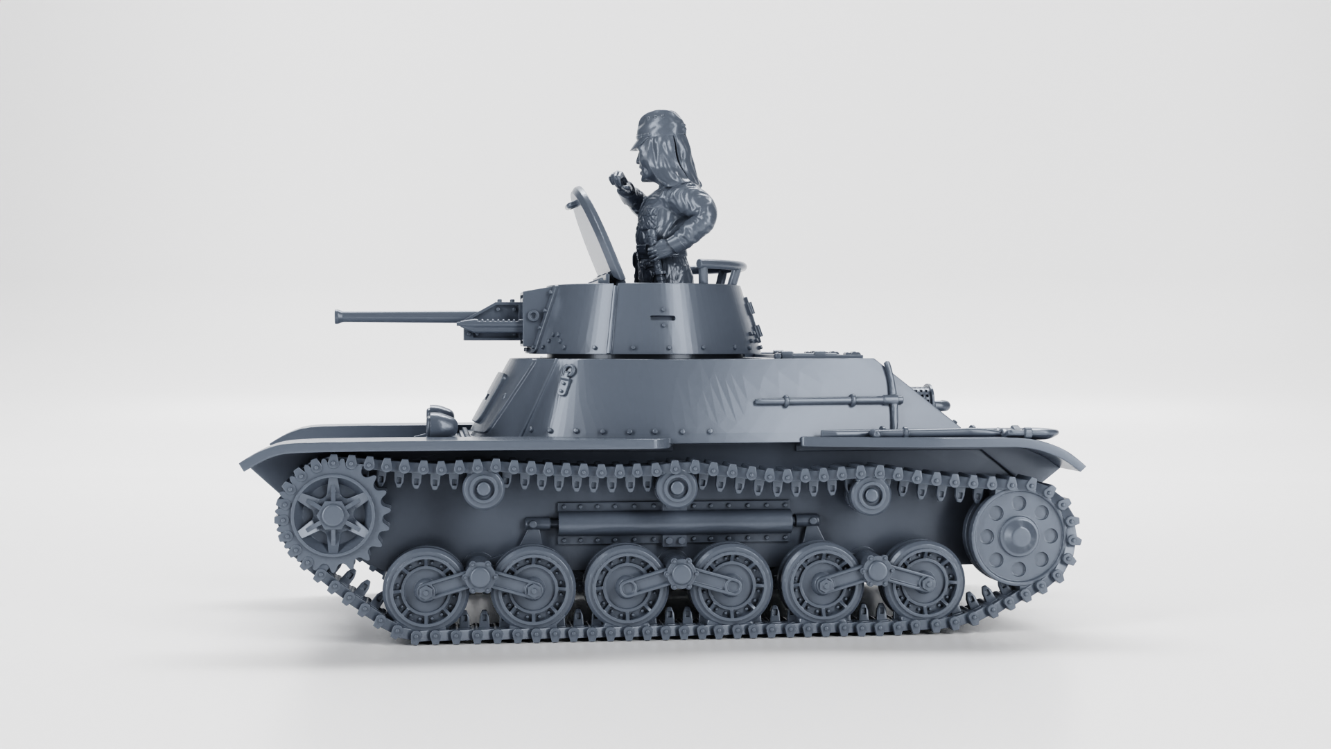 Type 98 Ke-Ni Light Tank - Japanese Army - 28mm Scale - wargame3d