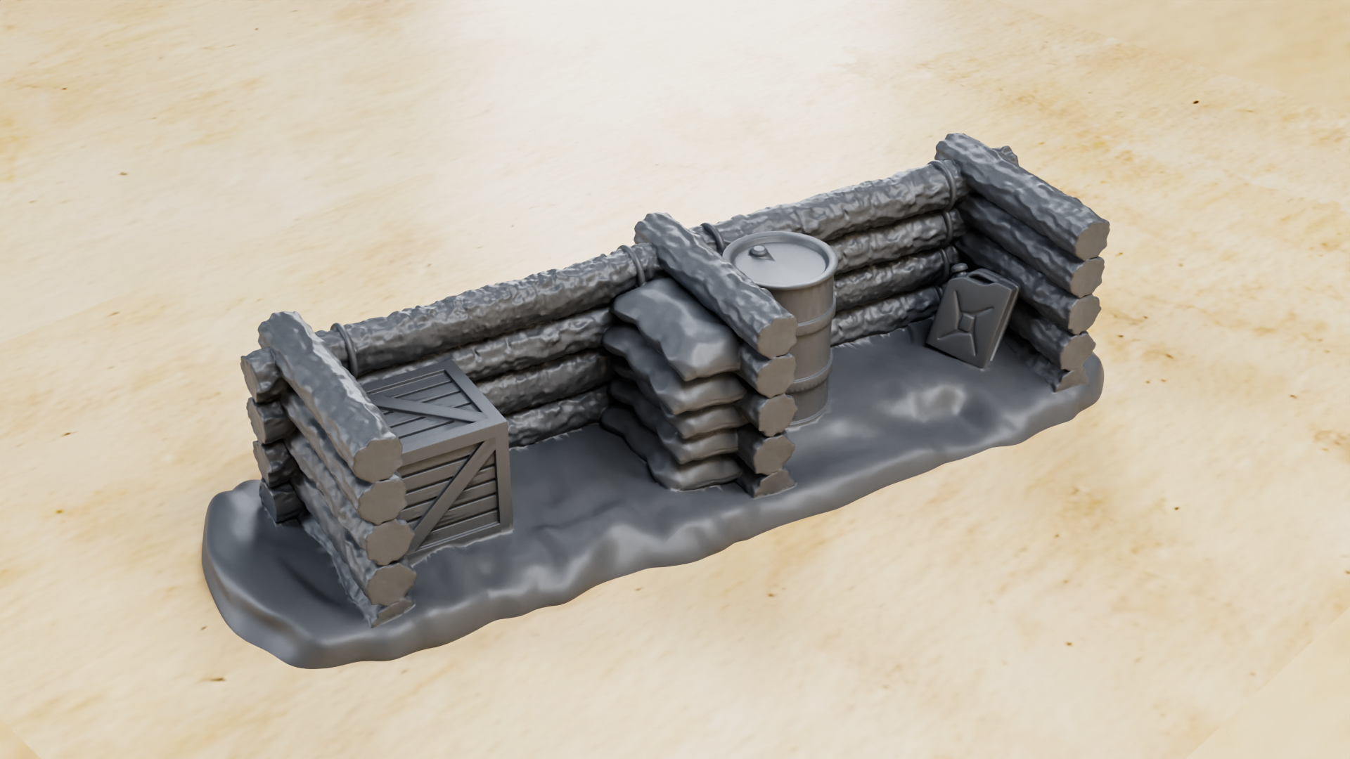 Barricade Part 1 - 9 Barricades- 28mm Scale - wargame3d