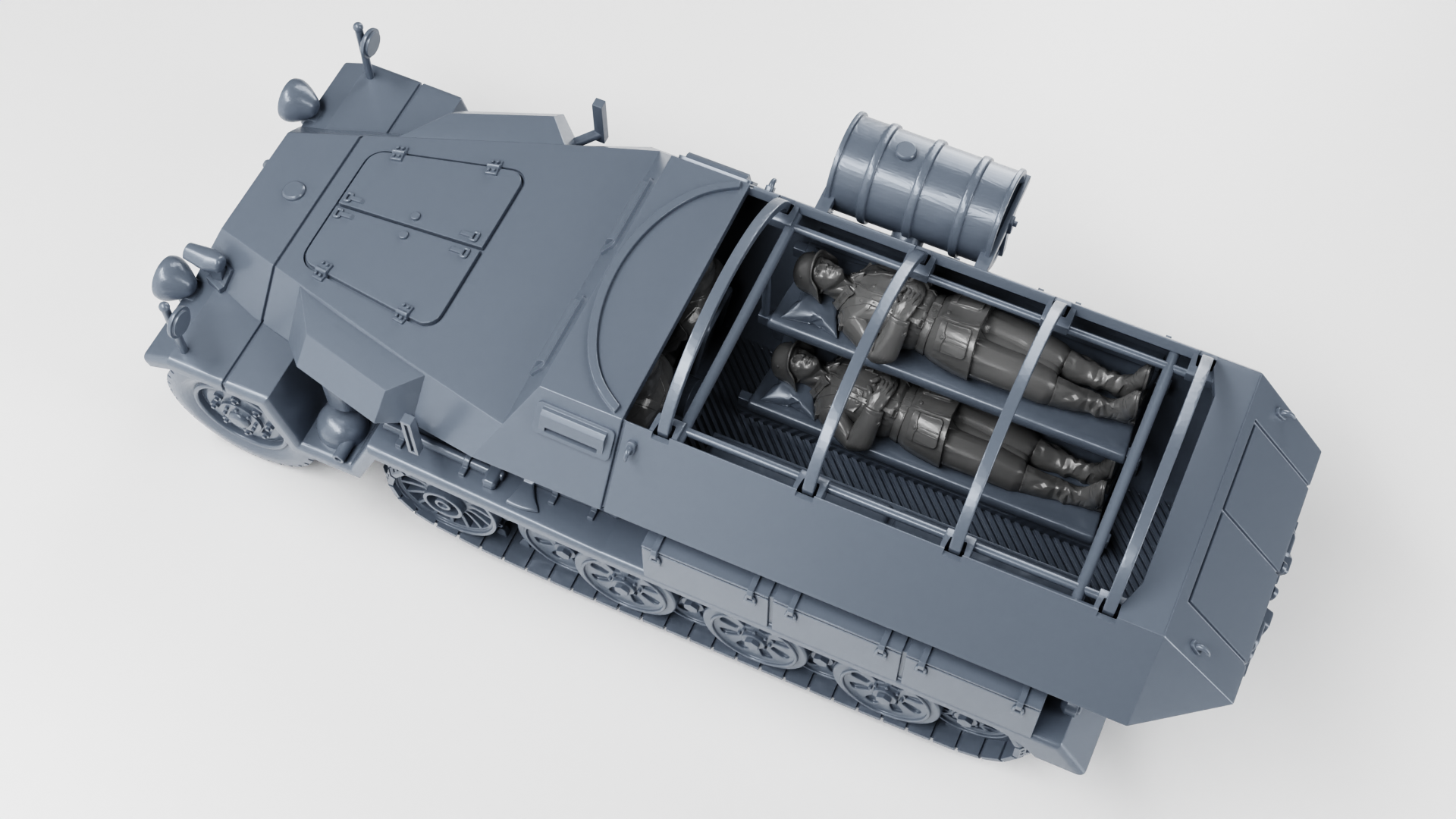 Sd.Kfz.251_8 Krankenpanzerwagen (Ambulance) - German Army - 28mm Scale - wargame3d