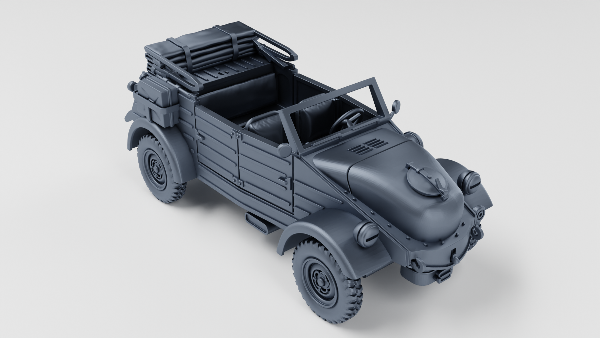 VW Kubelwagen Typ 239 Holzgas (Gas-Generator) (Germany) - WWII - German Army - wargame3d- 28mm Scale