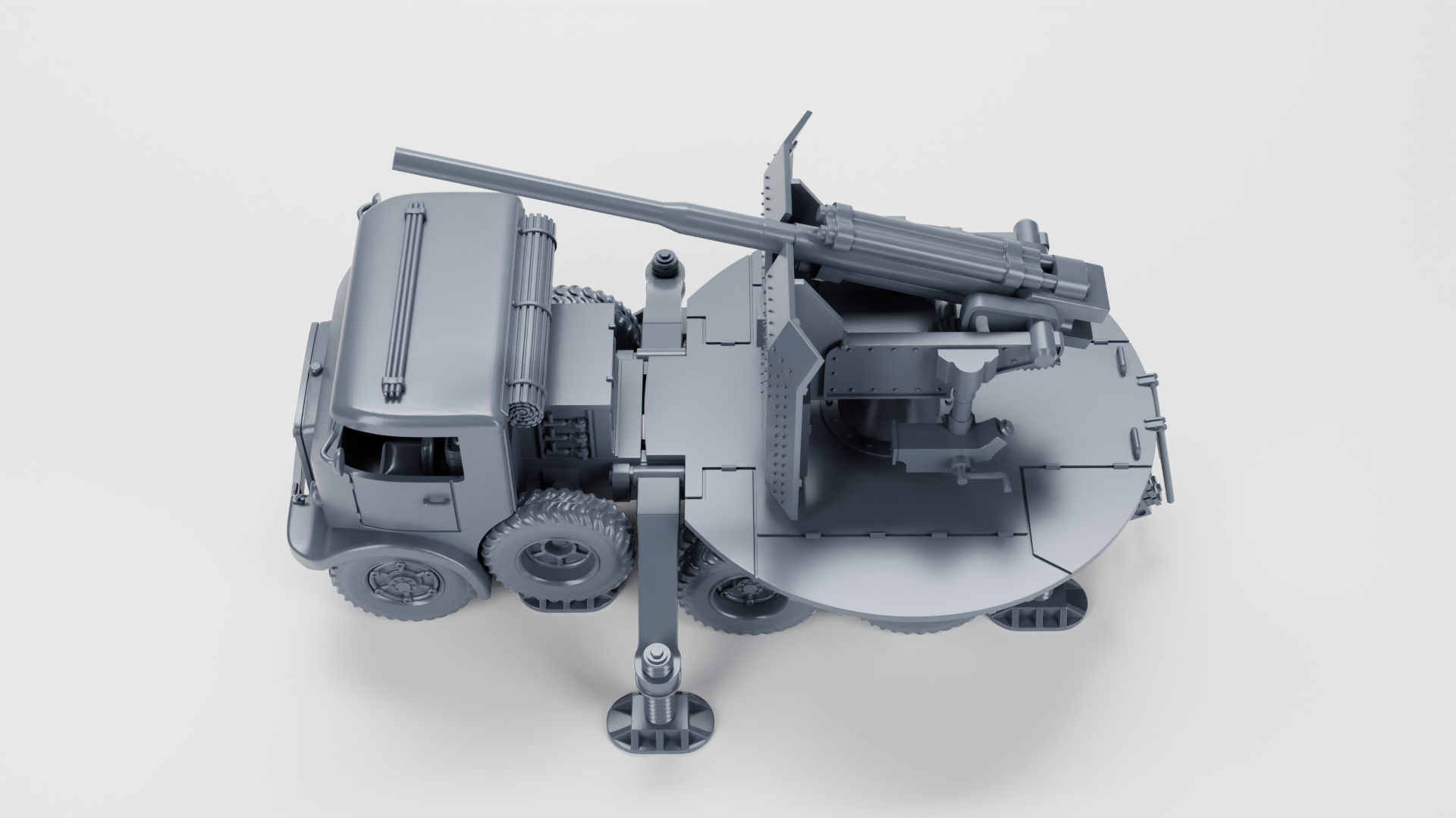 Breda 52 with 90-53 Self-Propelled Gun Truck - Italian Army - 28mm Scale - wargame3d