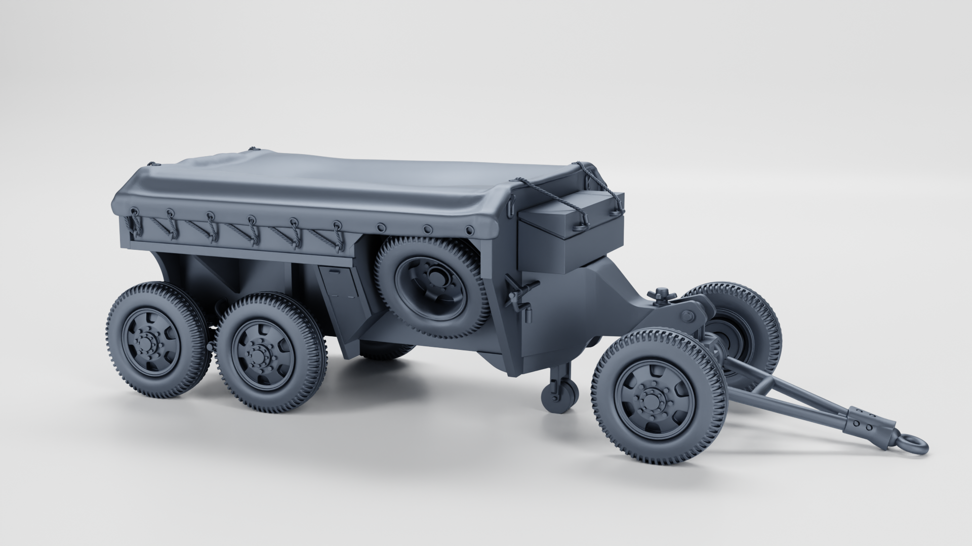 M23 Ammunition Trailer (US) - HEAVY TRANSPORTERS+TRAILERS of WW2 - US Army - 28mm Scale - Tank - Miniature - wargame3d