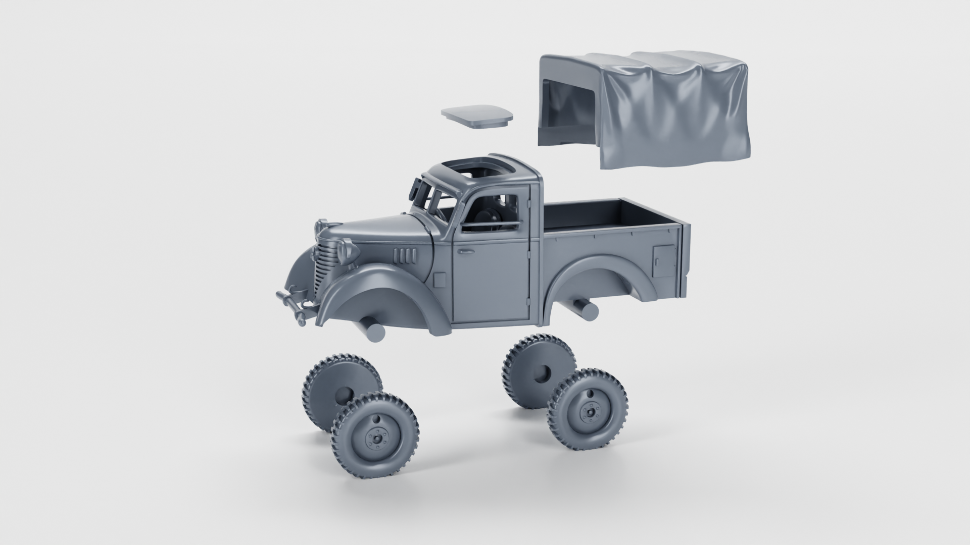 Type 95 Kurogane Pickup (Japan) - Japanese Army - 28mm Scale - wargame3d