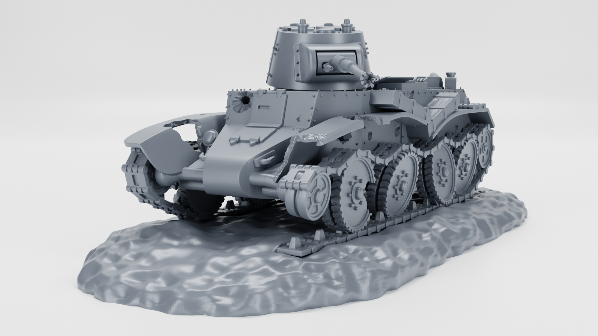 Destroyed - BT-7 - Russian Army - wargame3d- 28mm Scale