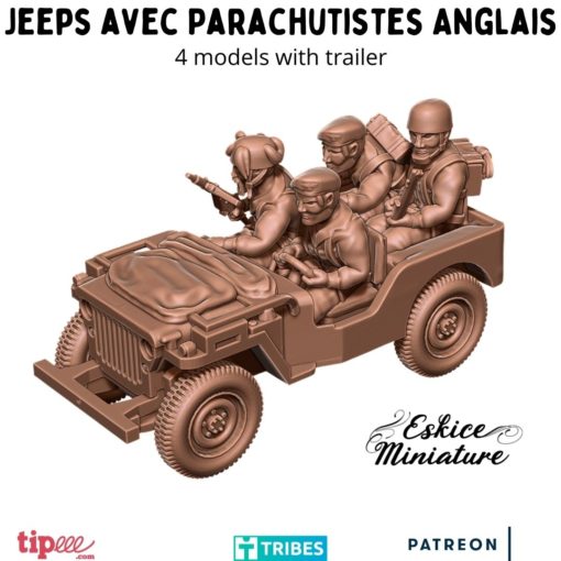 Jeeps UK Paratrooper Pack - Royal Army - 28mm - Eskice Miniature