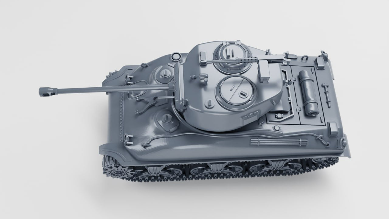 Sherman M4A1 76mm Cast Hull - US Army - 28mm Scale - Tank - Miniature - wargame3d