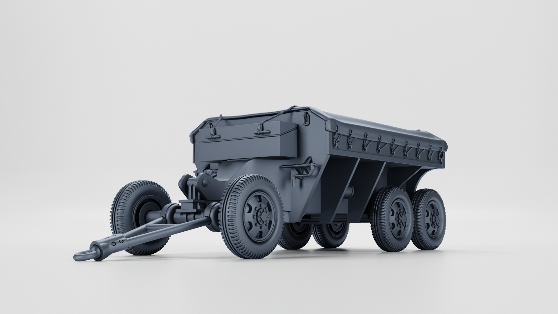 M23 Ammunition Trailer (US) - HEAVY TRANSPORTERS+TRAILERS of WW2 - US Army - 28mm Scale - Tank - Miniature - wargame3d