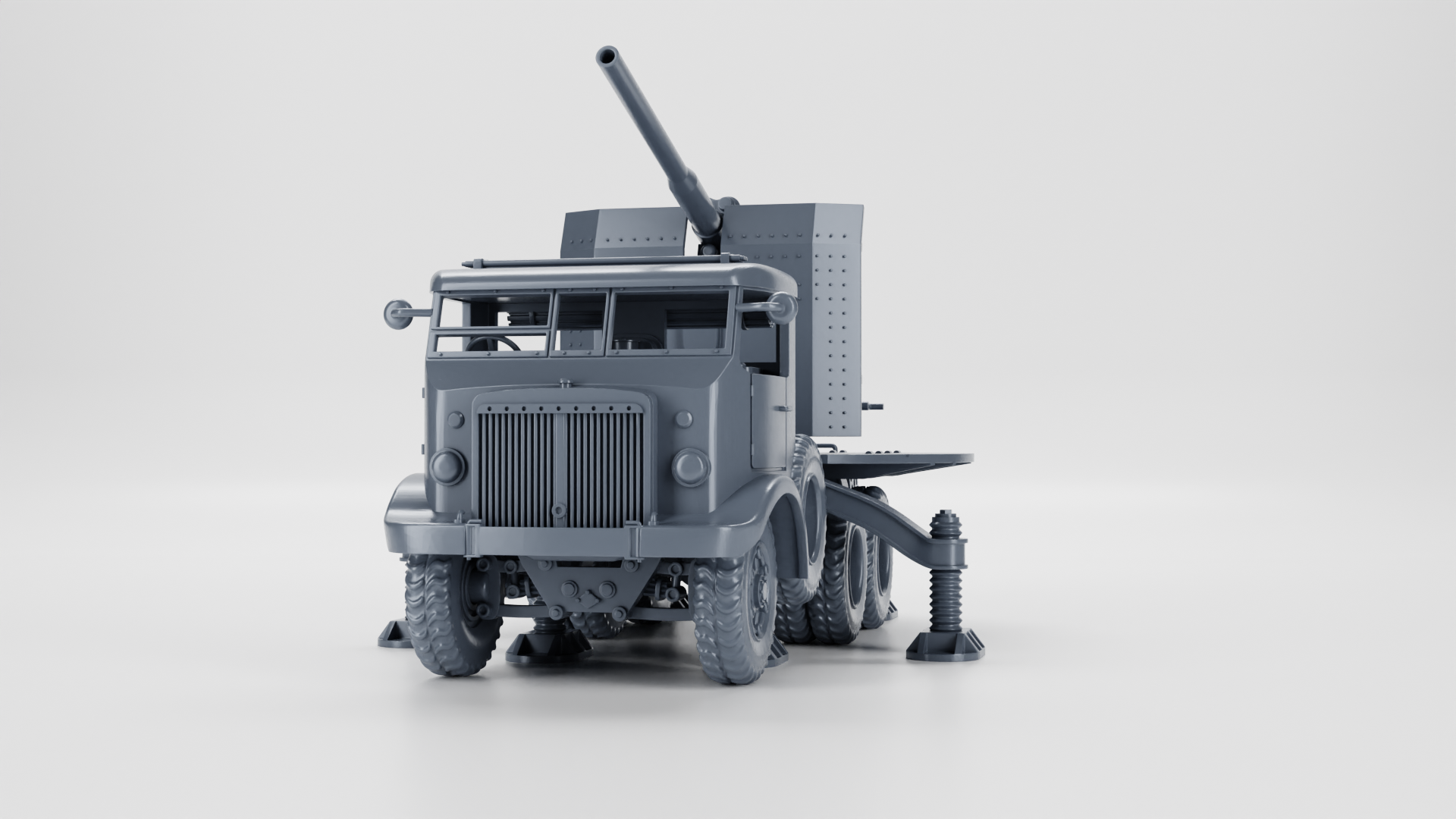 Breda 52 with 90-53 Self-Propelled Gun Truck - Italian Army - 28mm Scale - wargame3d
