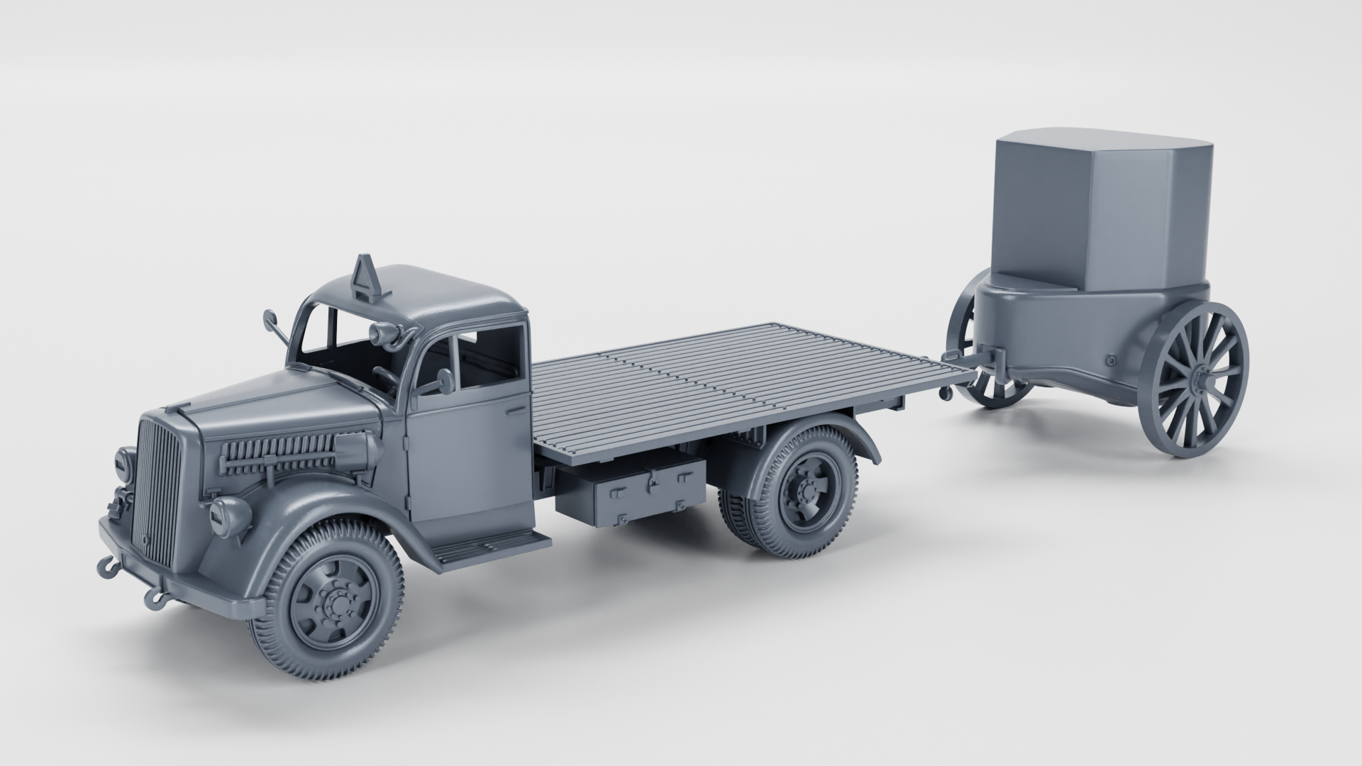 Opel Blitz 3 Tons S, model 1936 (standard+flatbed) + Panzernest - Germany - wargame3d - 28mm Scale