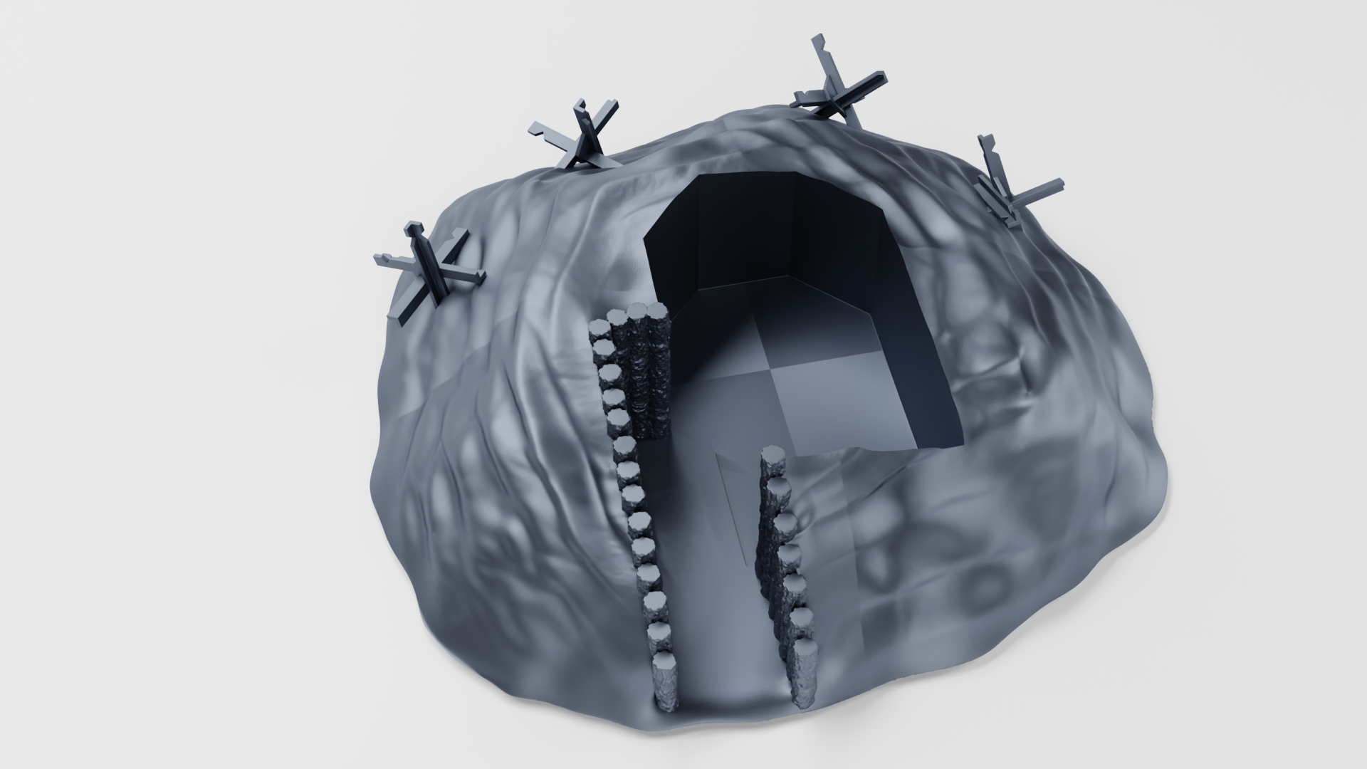 Bunker Tobruk Regelbau 58c (Germany) - 17 Buildings, Bunkers, Vehicles, and Aircraft of Juno Beach - German Scenery - 28mm Scale - wargame3d