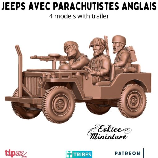 Jeeps UK Paratrooper Pack - Royal Army - 28mm - Eskice Miniature