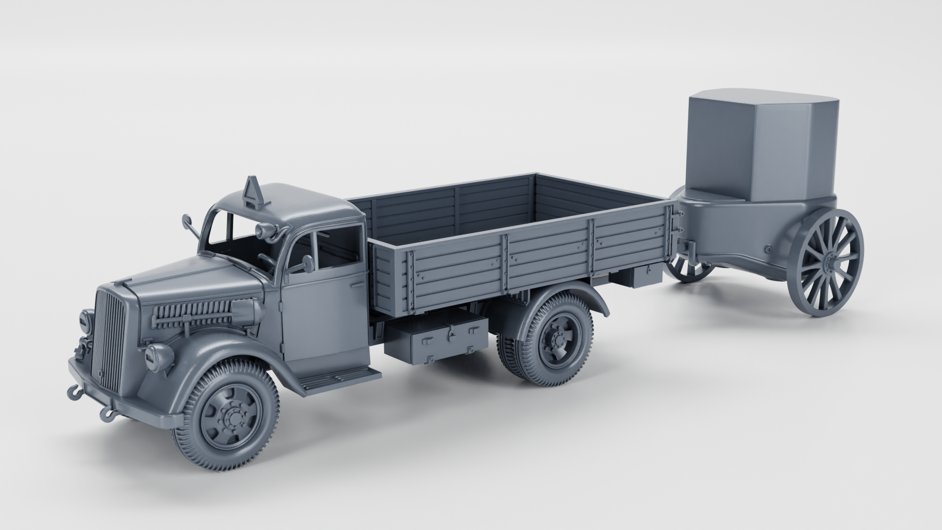 Opel Blitz 3 Tons S, model 1936 (standard+flatbed) + Panzernest - Germany - wargame3d - 28mm Scale