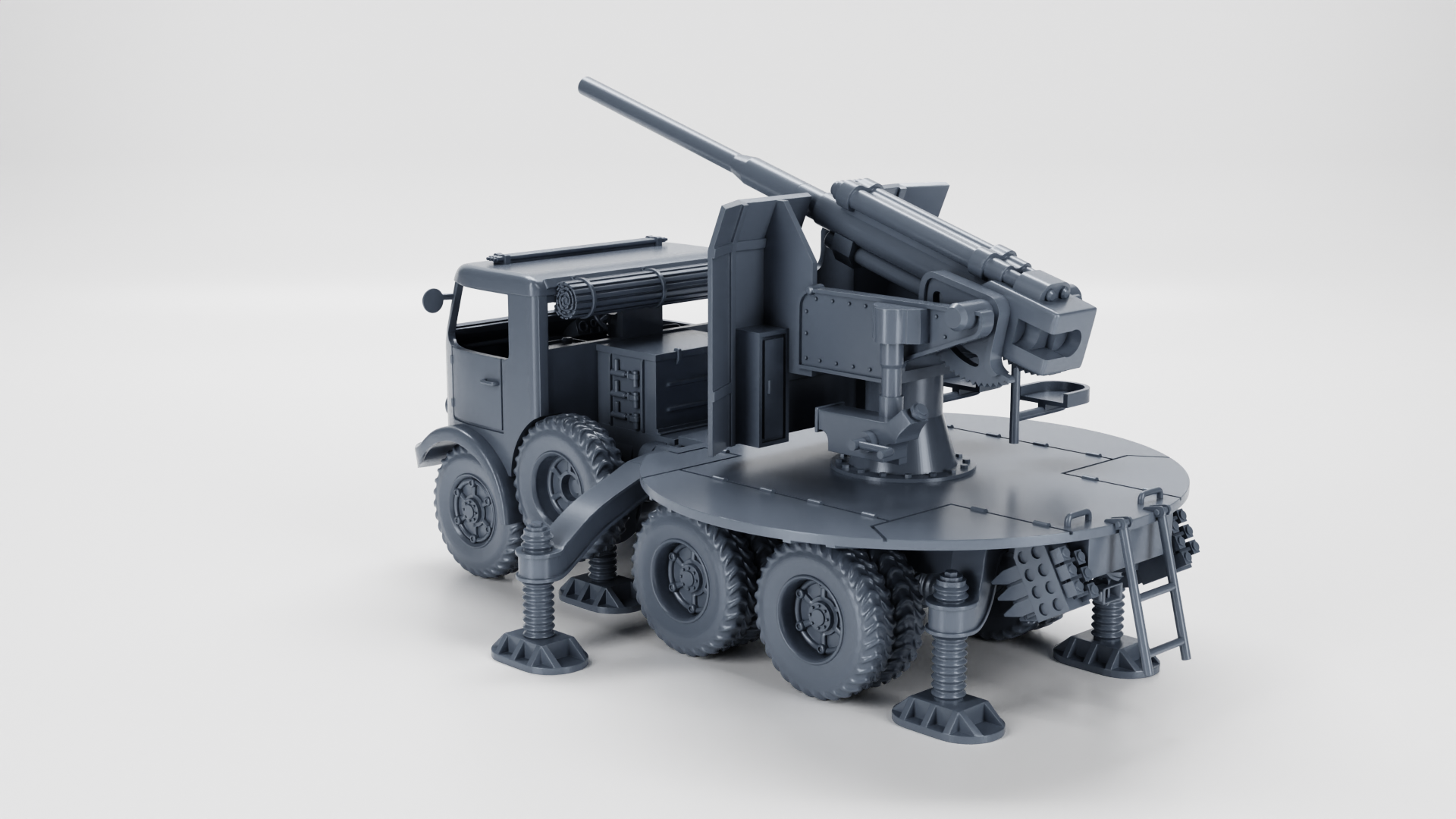 Breda 52 with 90-53 Self-Propelled Gun Truck - Italian Army - 28mm Scale - wargame3d