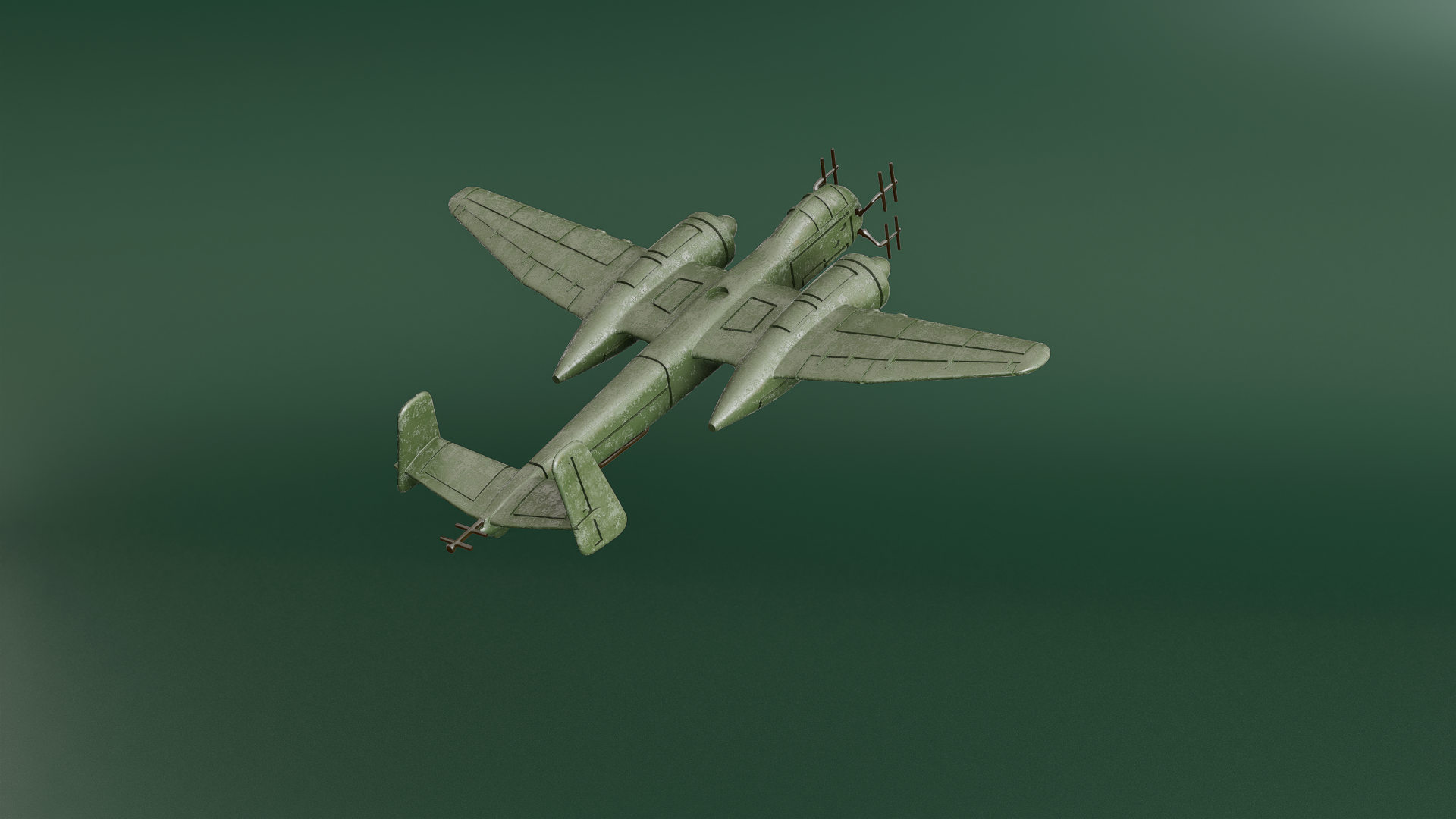 Heinkel He-219 Uhu (Eagle-Owl) - WWII Battle Planes - 1/200 Scale - wargame3d