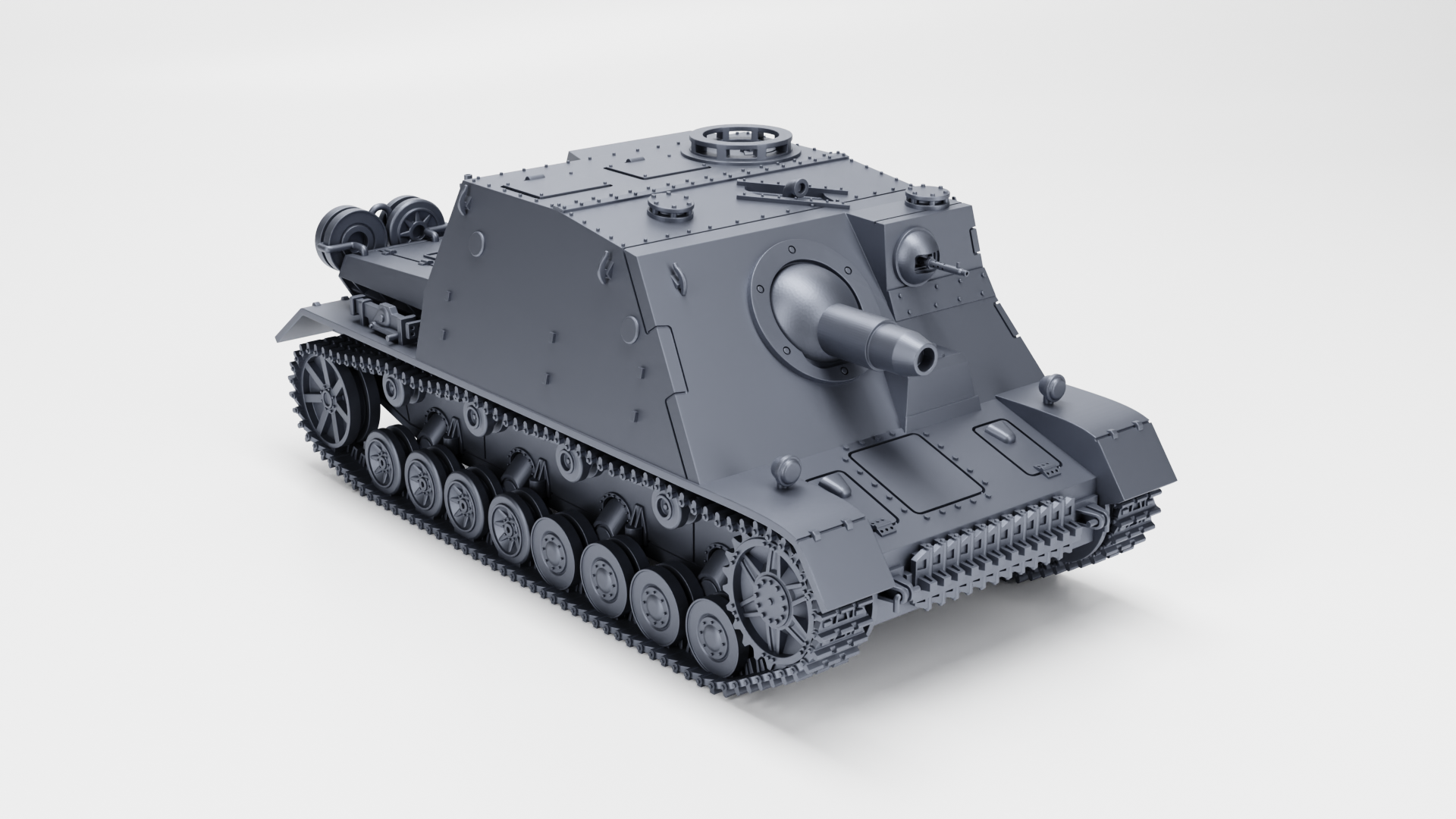 Sturmpanzer IV “Brummbar” (late) + Zimmerit - German Sturmpanzer - WWII - German Army - wargame3d - 28mm Scale