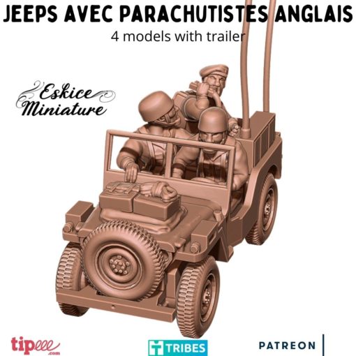 Jeeps UK Paratrooper Pack - Royal Army - 28mm - Eskice Miniature