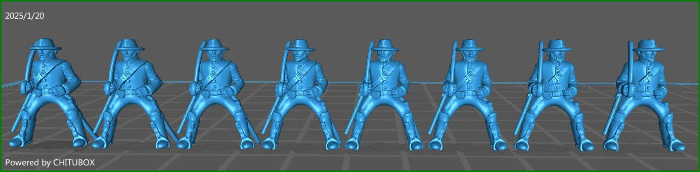 15mm ACW Cavalry Hat and Shell Jacket, with Sword - 8 Minis - MC Minis