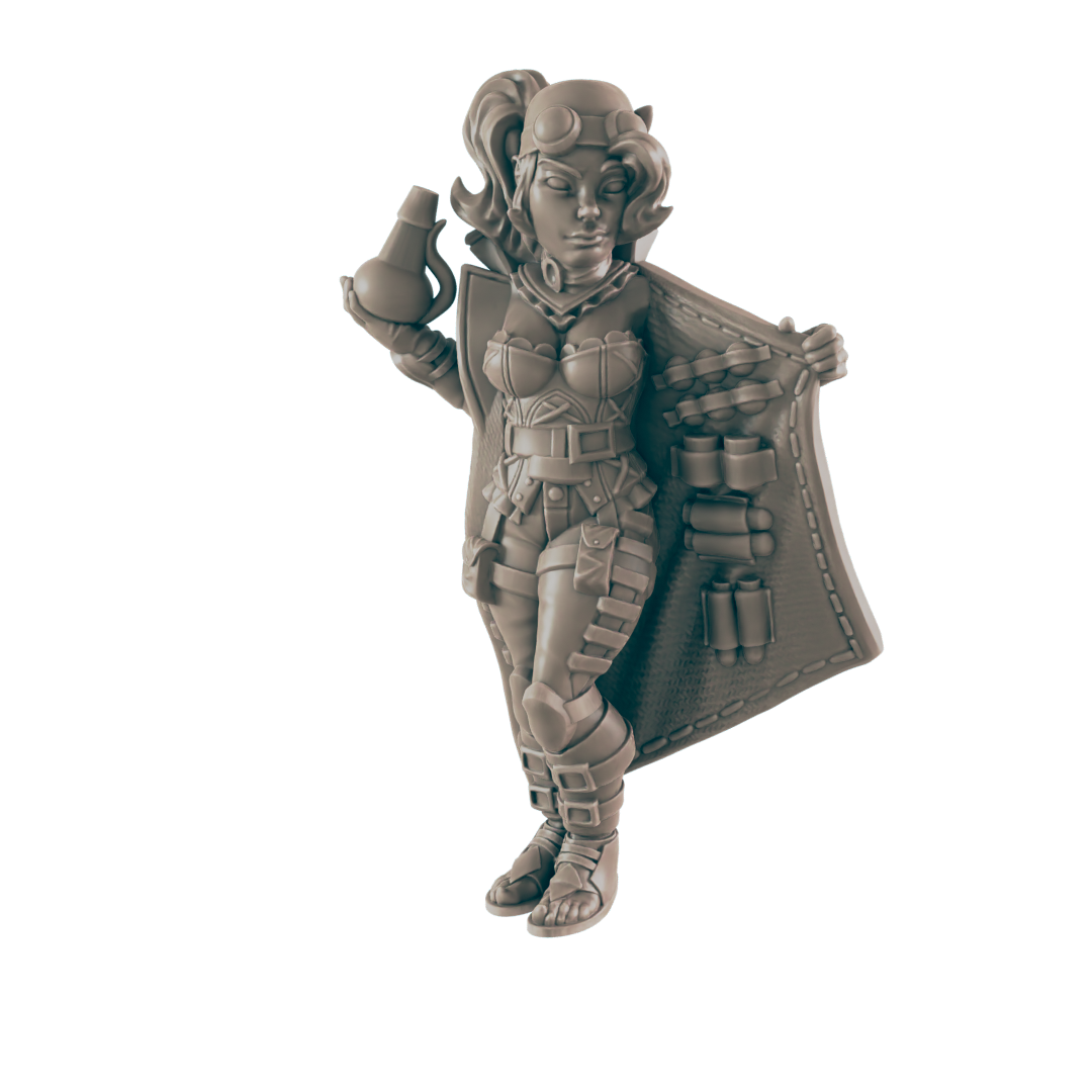 Alchemist Human Female- Everyday Heroes - Minis - EC3D - - Dungeons & Dragons - RPG - Tabletop - EC3D - Miniature