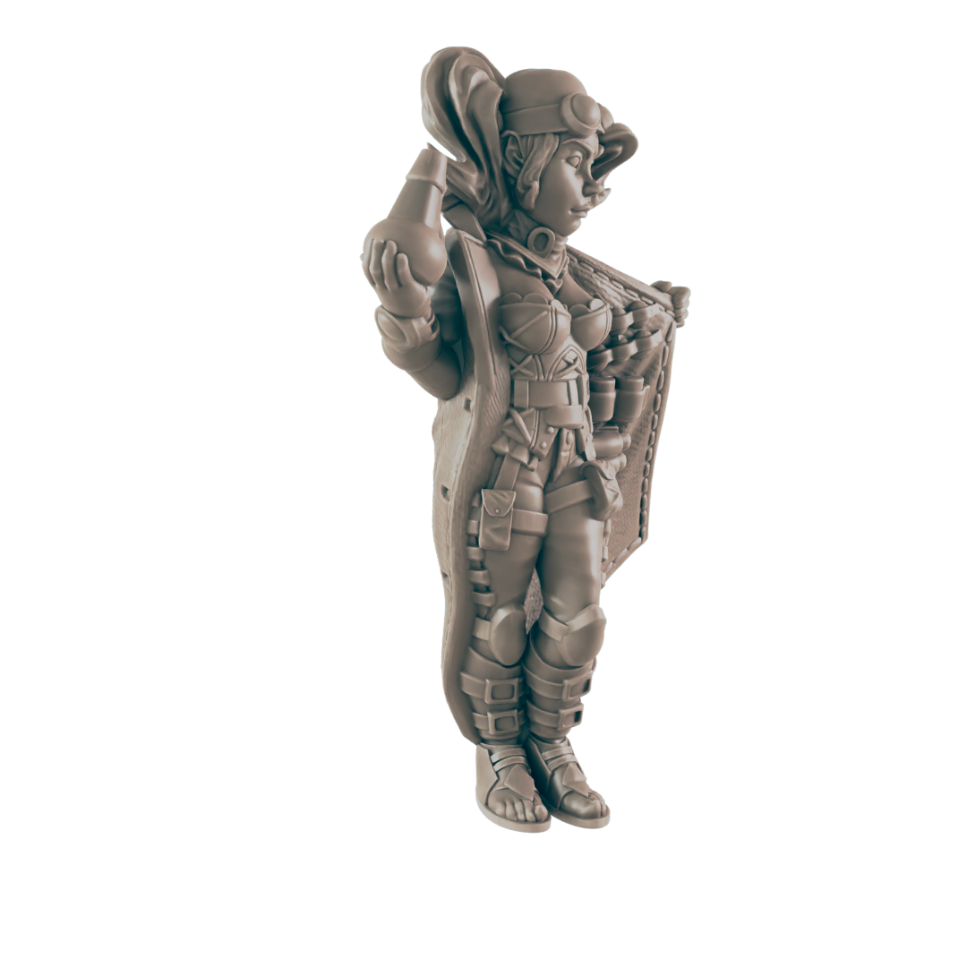Alchemist Human Female- Everyday Heroes - Minis - EC3D - - Dungeons & Dragons - RPG - Tabletop - EC3D - Miniature