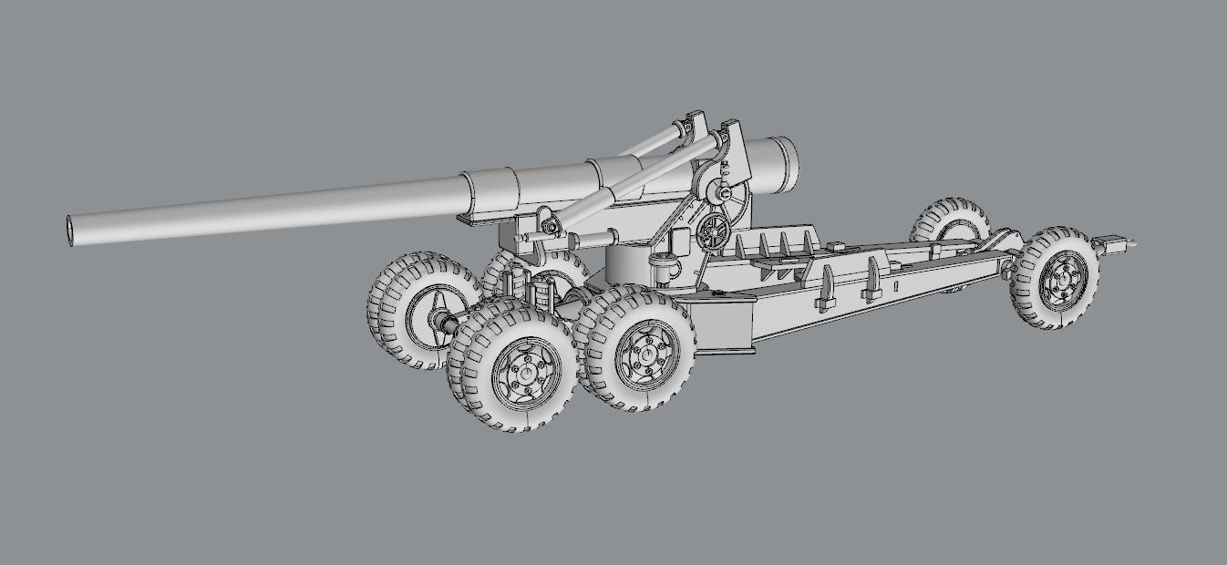 Howitzer 155mm Long Tom - US Army - wargame3d- 28mm Scale