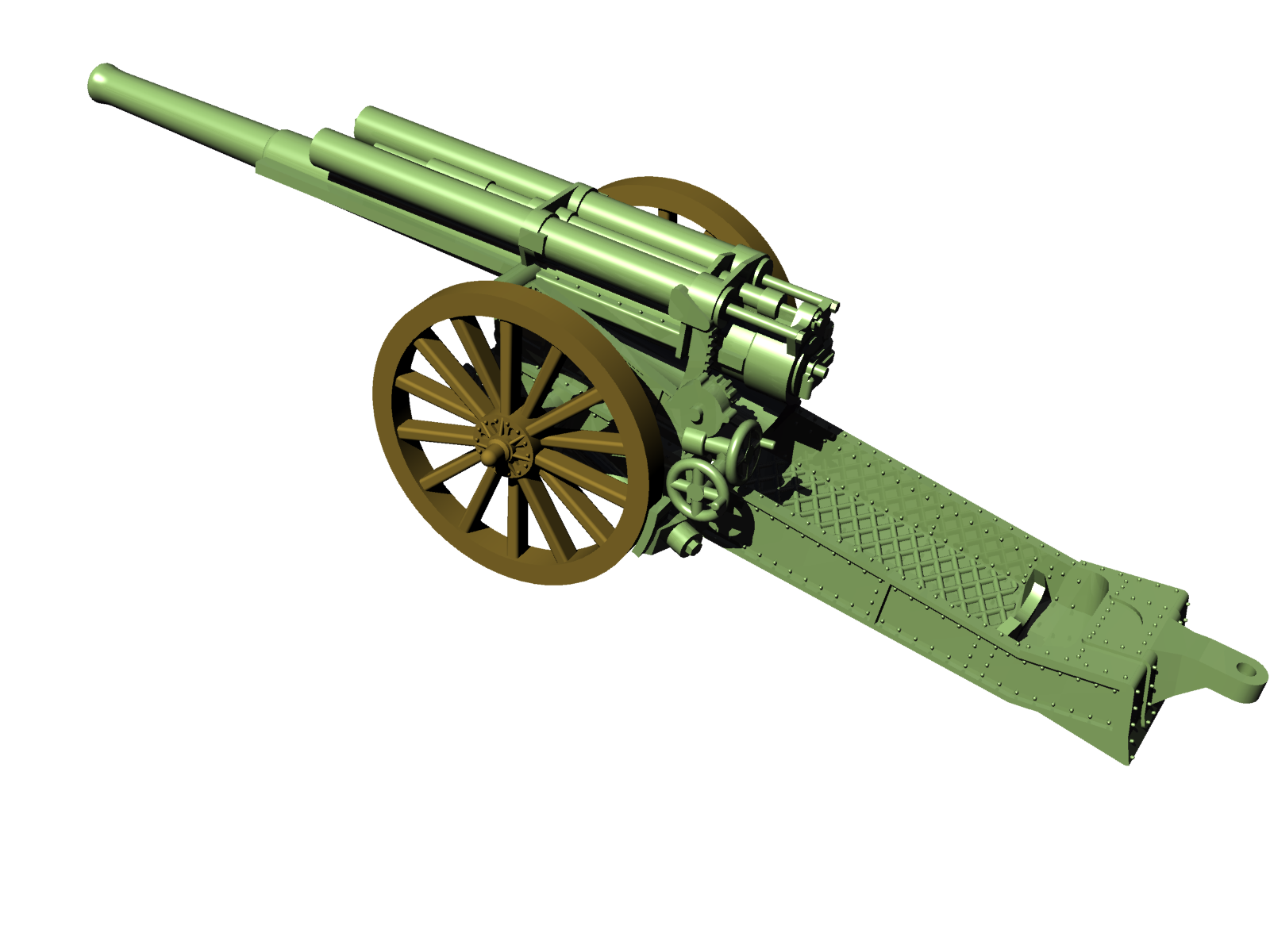 BL 60 Pound Carriage - WWI - UK Army - wargame3d- 28mm Scale