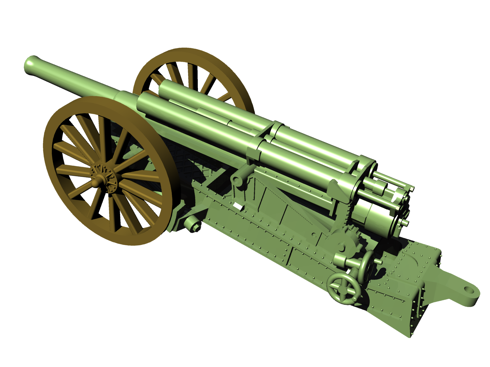 BL 60 Pound Carriage - WWI - UK Army - wargame3d- 28mm Scale