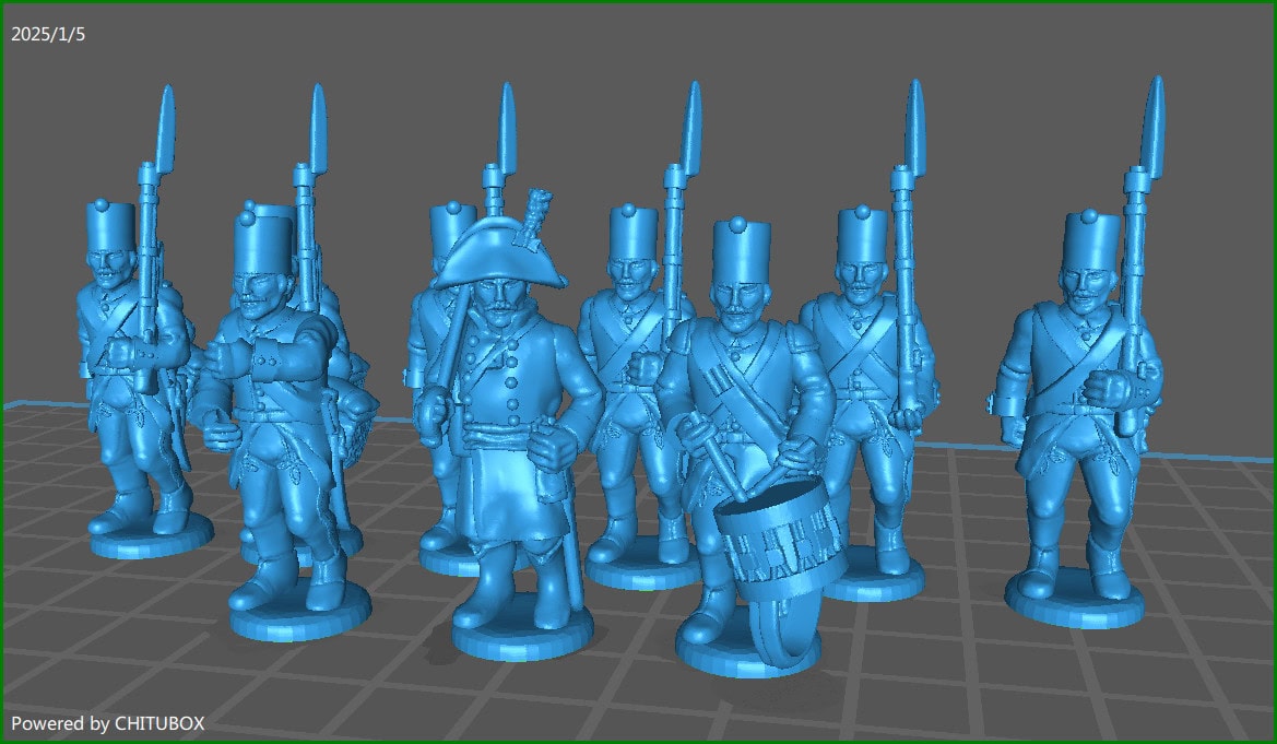 28mm Austian French Revolution Grenzer 1790-1800 - 7 Minis - MC Minis