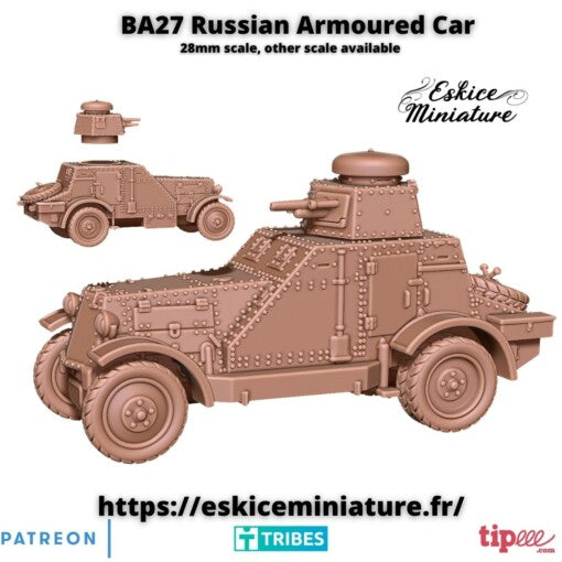 BA25 Russian Armored Car - Russian Army - 28mm - Eskice Miniature
