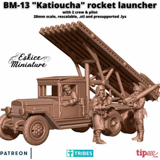 Katyusha Rocket Launcher - Russian Army - 28mm - Eskice Miniature