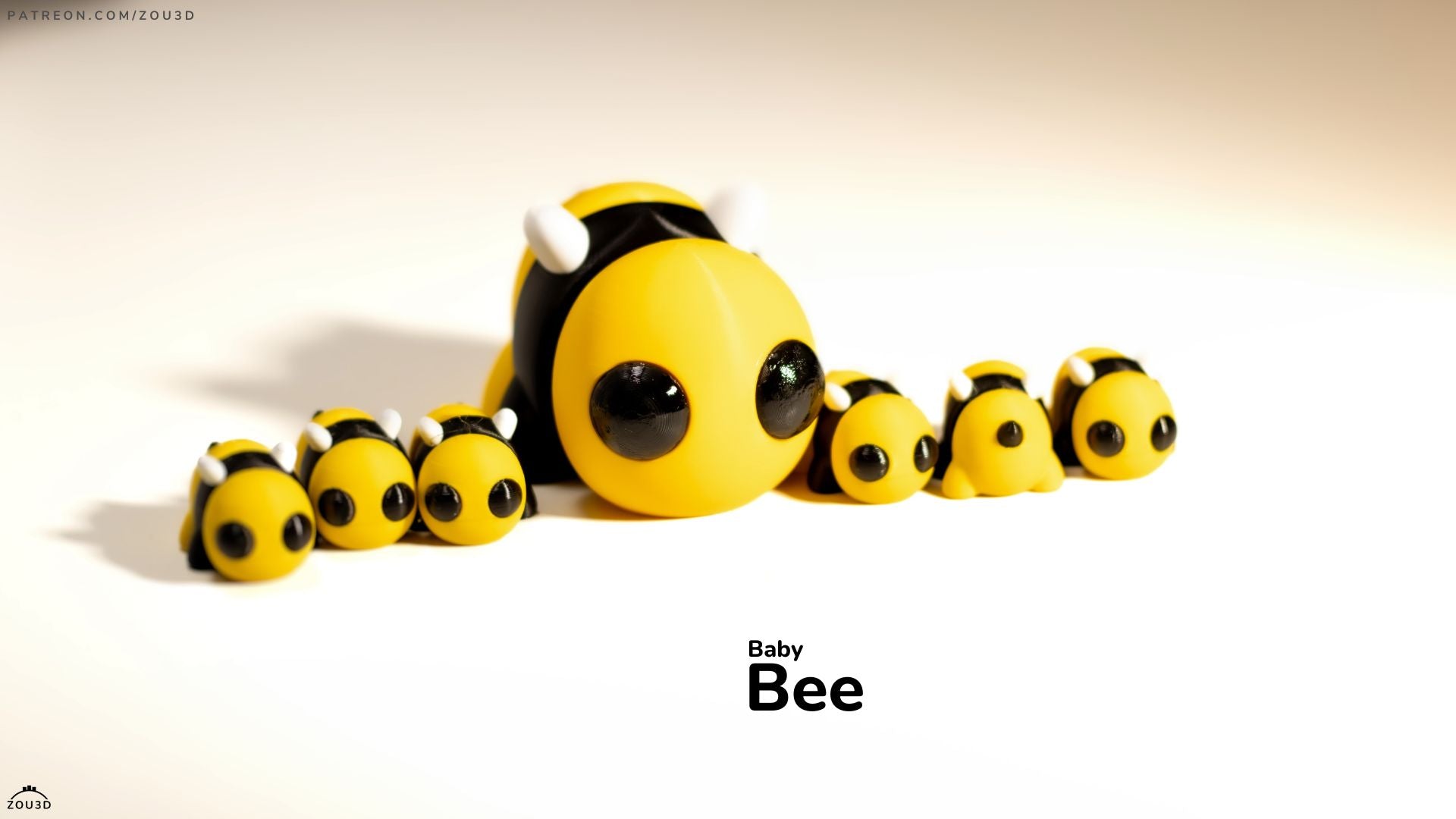 Baby Bee - Articulated - Keychain - Desk Ornament - ZOU3D